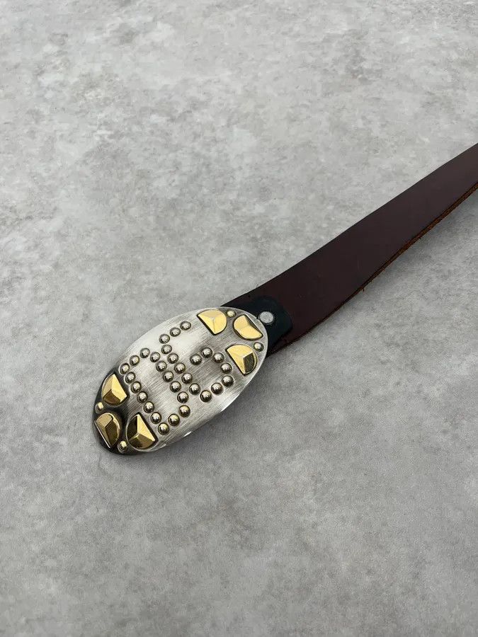 Dolce & Gabbana AW2004 Dolce & Gabbana Futuristic Buckle Brown Leather Belt Size ONE SIZE - 5 Thumbnail