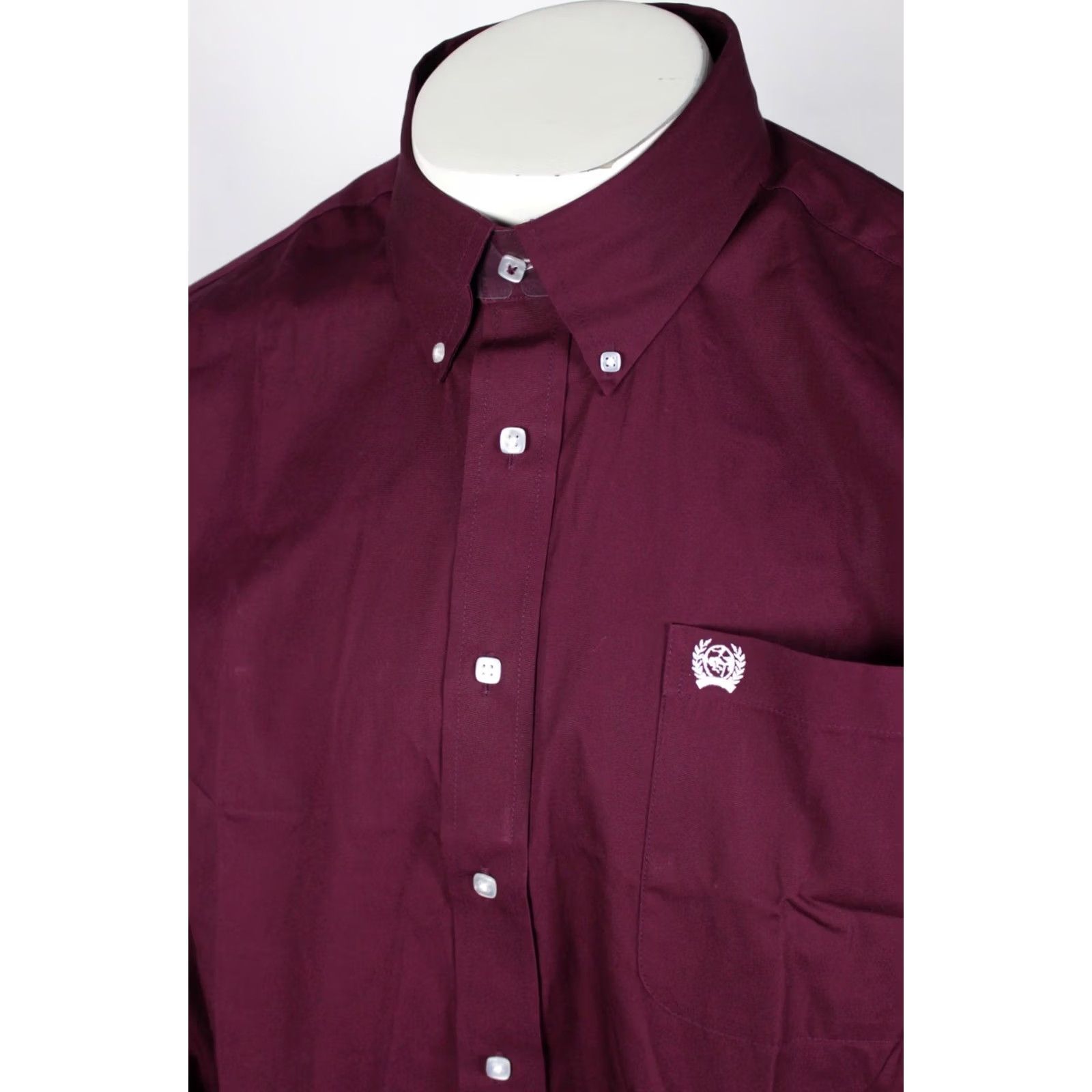 Vintage Cinch Men's Western Button Shirt Solid Long Sleeve M Medium Burgundy MTW1104239 Size US M / EU 48-50 / 2 - 3 Thumbnail