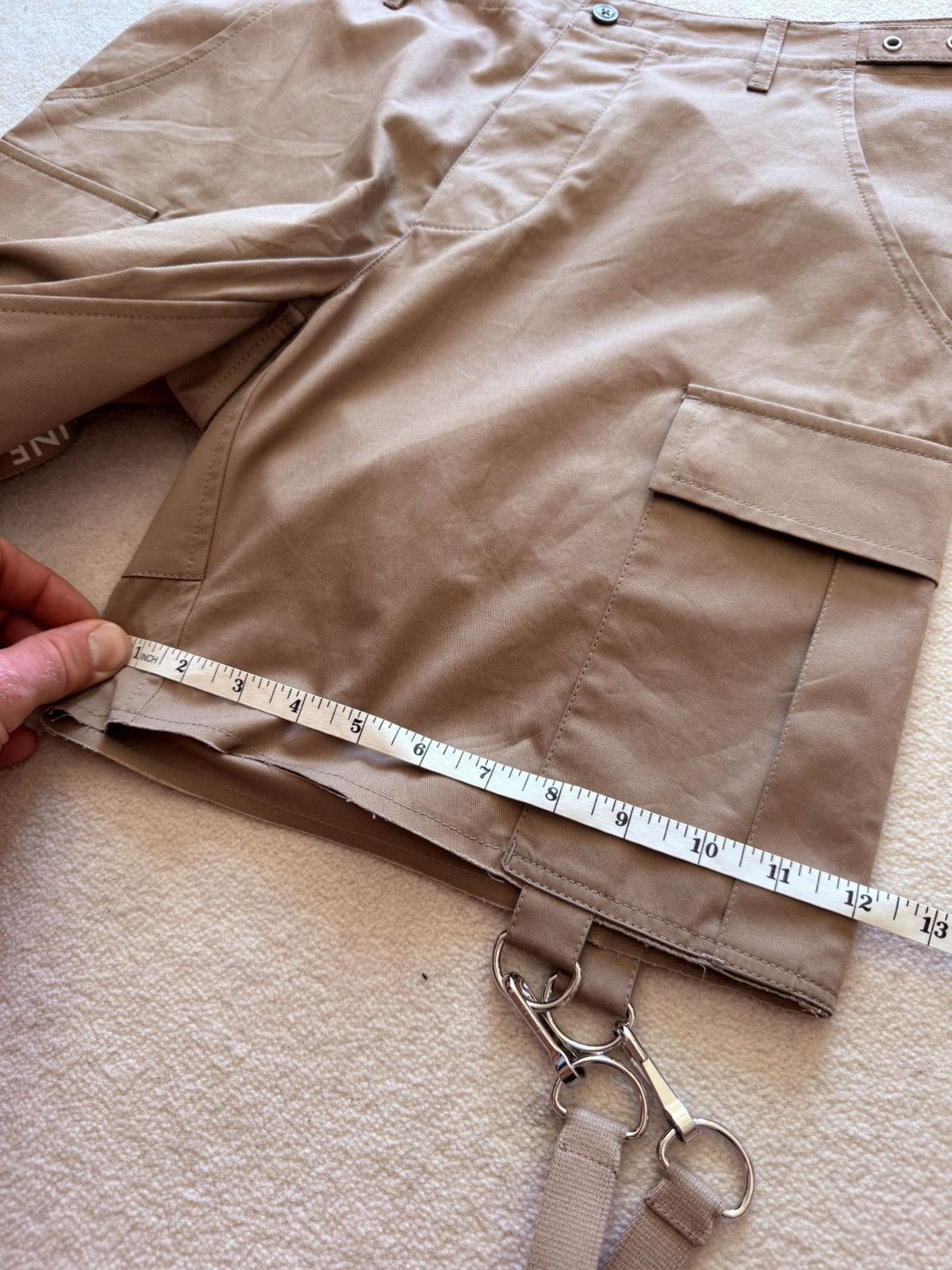 Celine × Hedi Slimane Celine khaki cargo shorts with Celine logo strap 48 Hedi Size US 32 / EU 48 - 4 Thumbnail