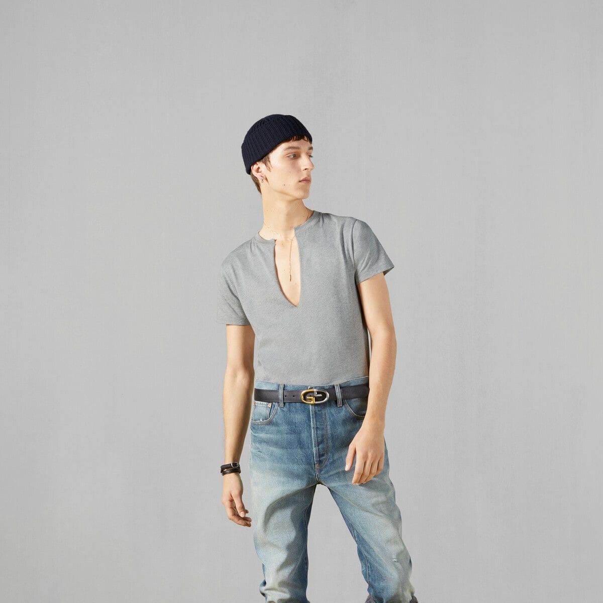 Gucci o1s1wg111025 Cotton Jersey T Shirt in Grey Size US L / EU 52-54 / 3 - 6 Thumbnail