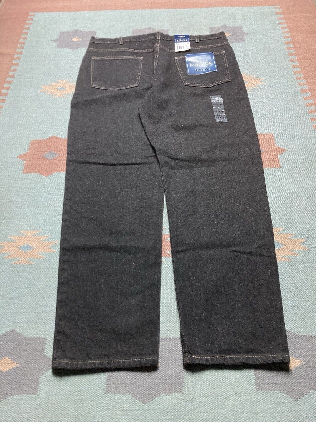 Basic Editions × Vintage y2k baggy jeans black goth grunge skater deadstock NWT 38x32 Size US 38 / EU 54 - 2 Thumbnail