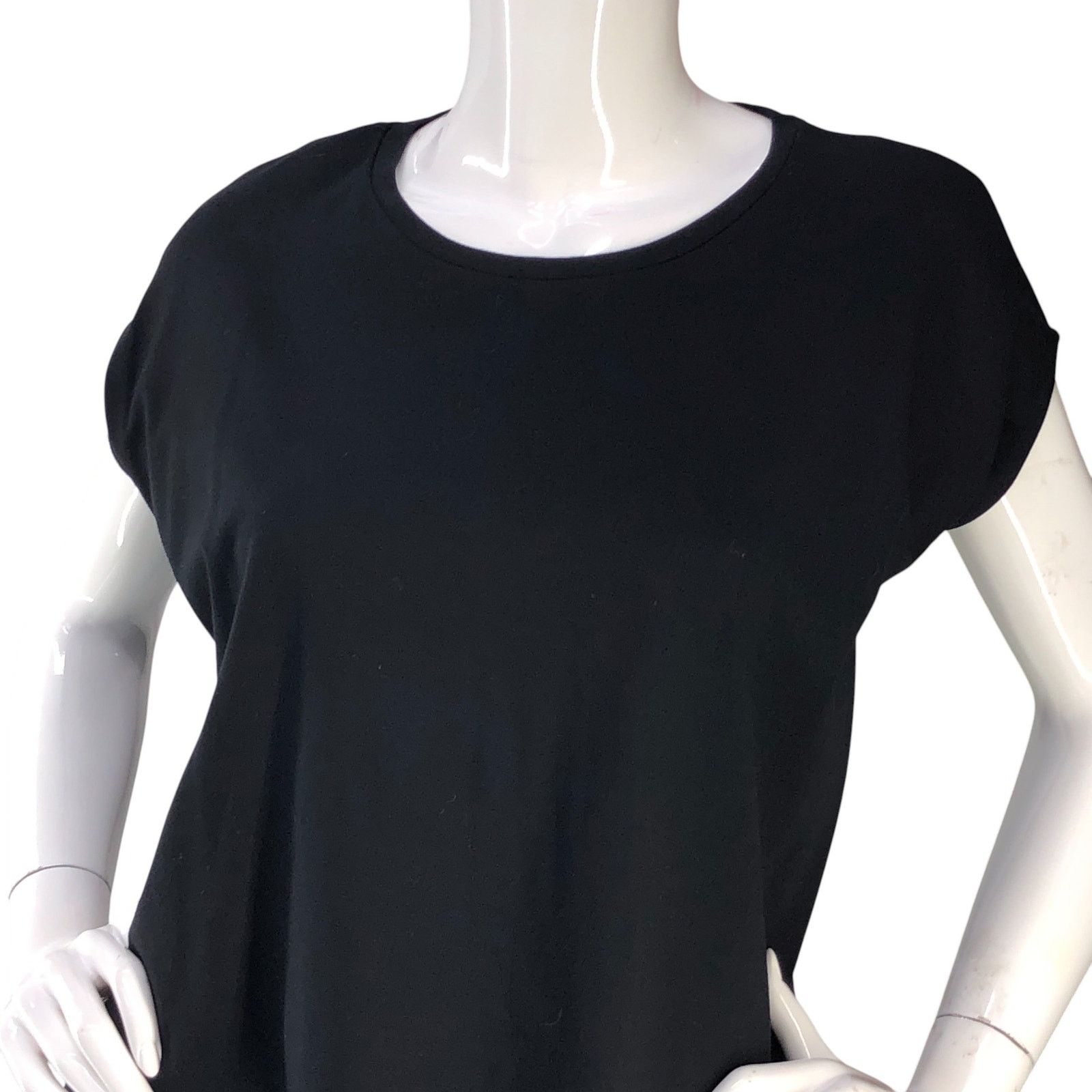 Cos COS Size XS Dress T Shirt Layered Side Ruffle Stretch Black Size XS / US 0-2 / IT 36-38 - 2 Thumbnail