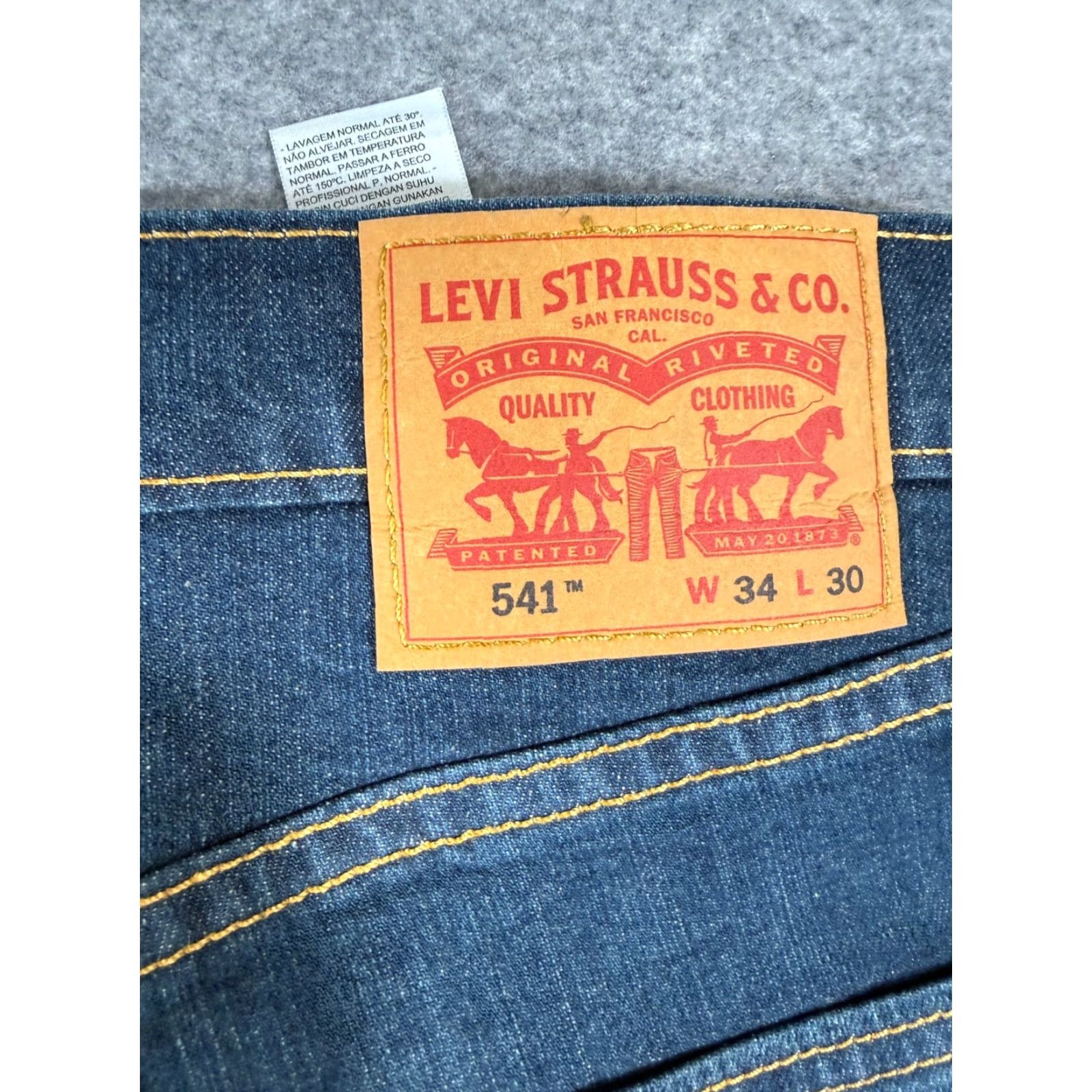 Levi's Levi's 541 Jeans Mens 34x30 Athletic Stretch Denim Blue Straight Whisker | 5-Pocket | Regular Fit | Cotton Elastane | Blue Denim | Jeans Size US 34 / EU 50 - 5 Thumbnail