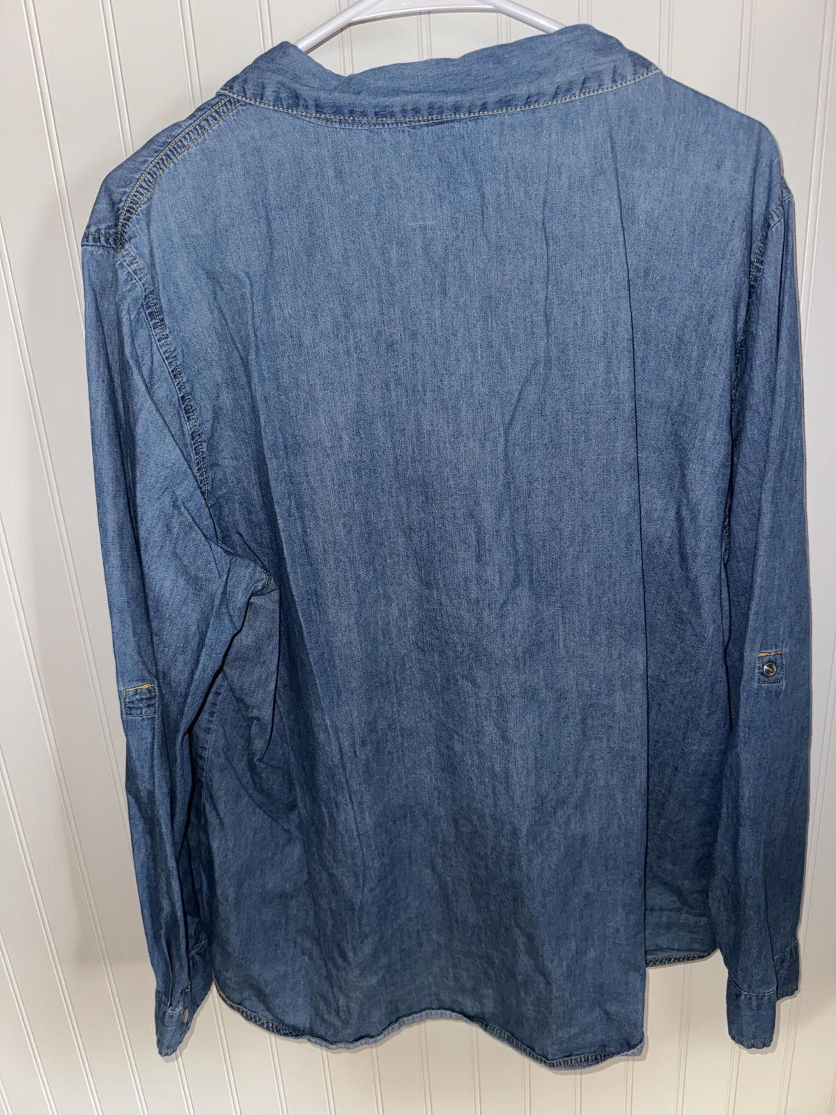 Other Live a Little Denim Button-Up Shirt 2X Size XXL / US 16-18 / IT 52-54 - 3 Thumbnail