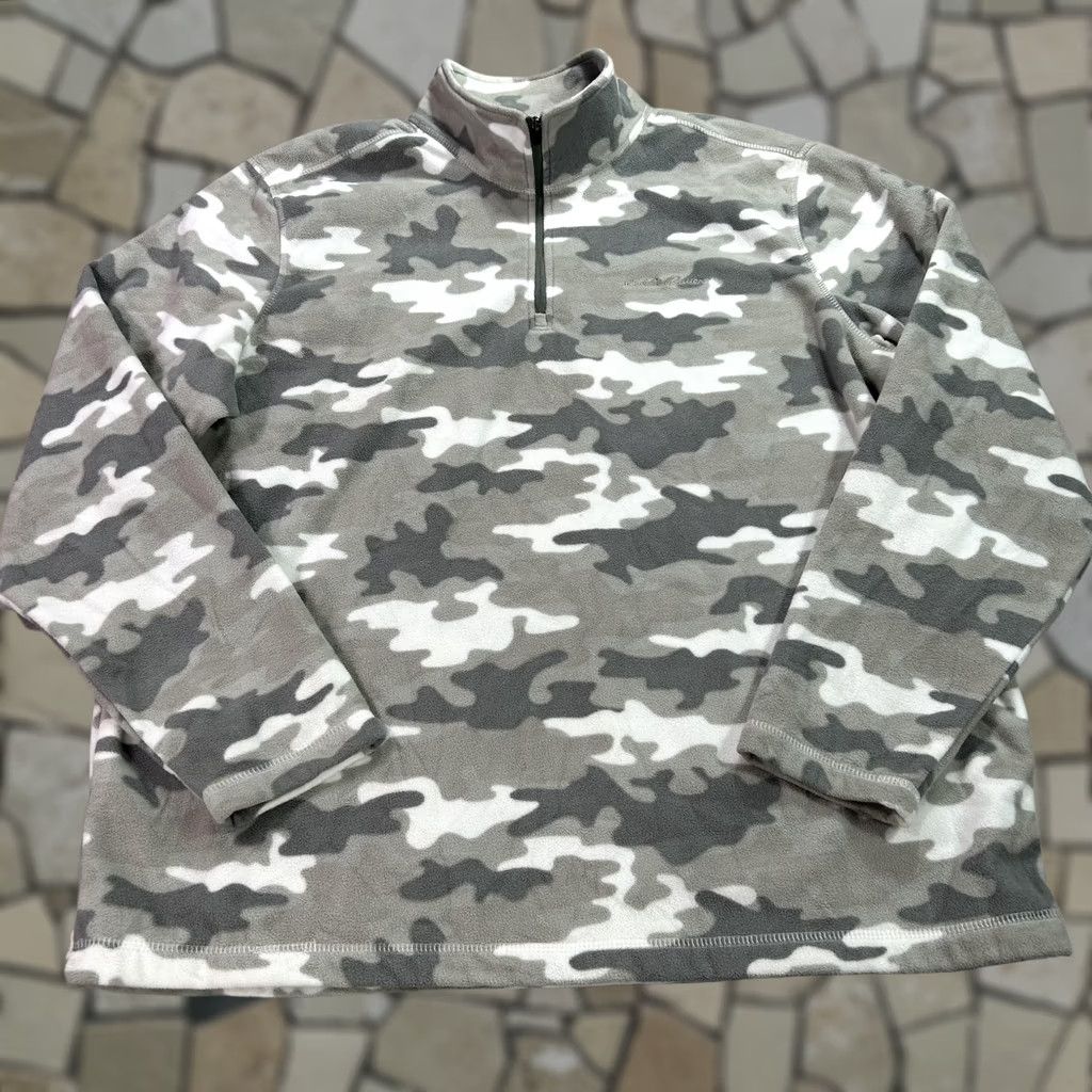 Eddie Bauer Eddie Bauer Sweatshirt Mens XL Gray Camouflage Print 1/4 Zip Fleece Pullover Size US XL / EU 56 / 4 - 1 Thumbnail