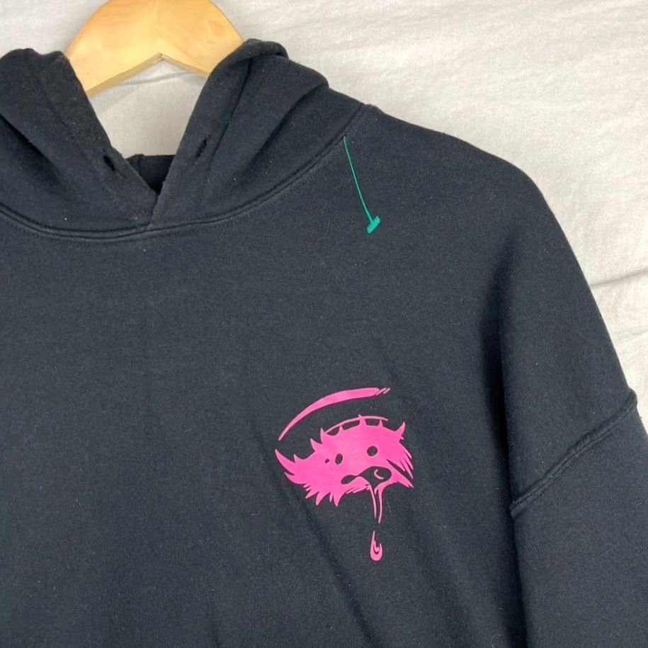 Vintage SWIXXZ Hoodie Womens XL Black Maggie Lindemann Sweatshirt Cropped Pullover Size XL / US 12-14 / IT 48-50 - 4 Thumbnail