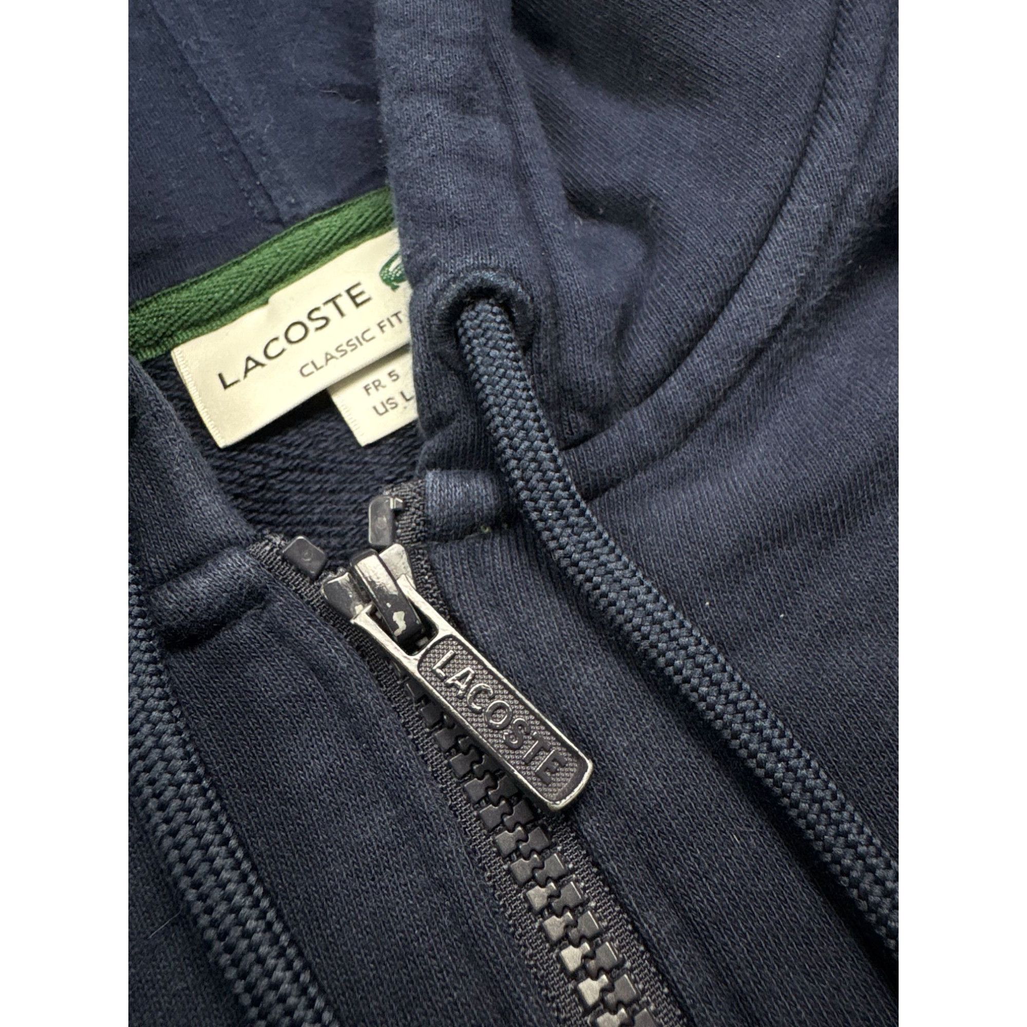 Lacoste Lacoste Mens Navy Blue Full-Zip Hoodie With Embroidered Logo Size US L / EU 52-54 / 3 - 14 Thumbnail