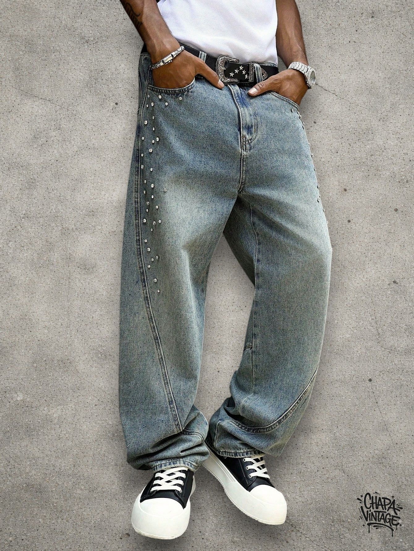 Vintage Washed embellished jeans Size US 32 / EU 48 - 2 Thumbnail