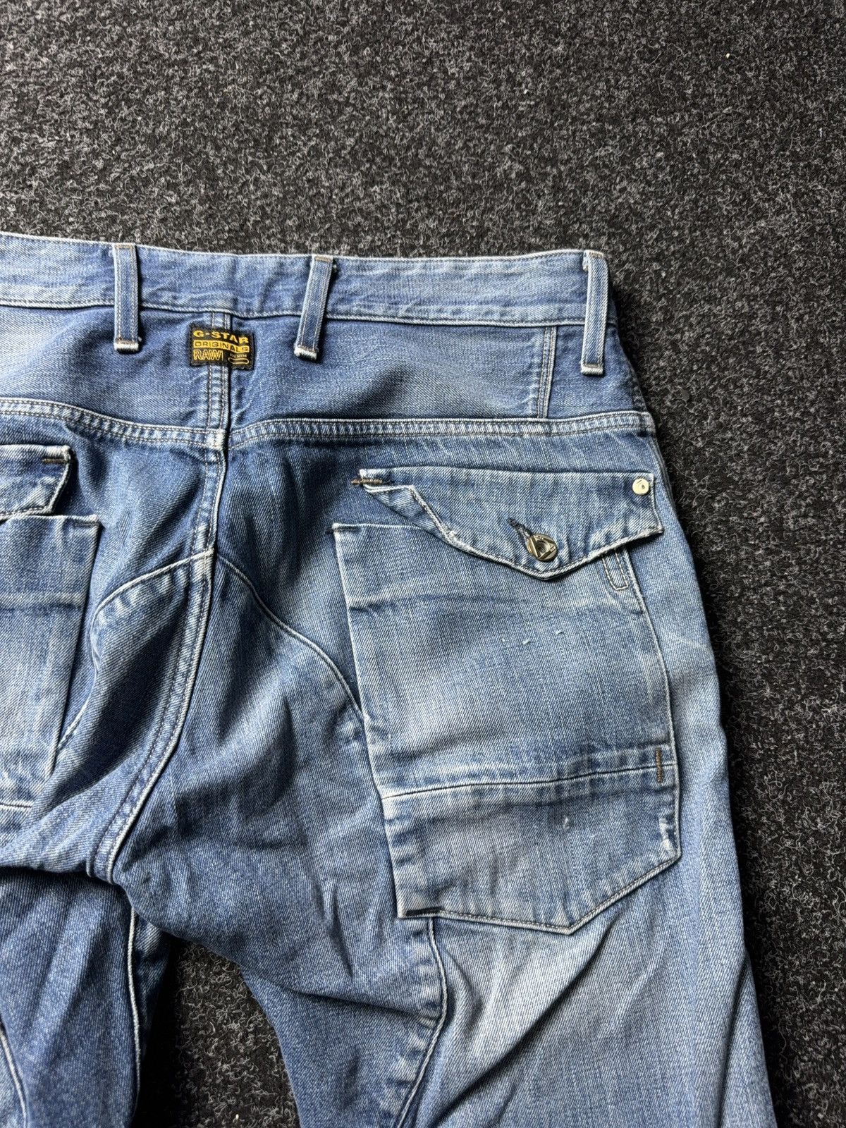 G-Star Vinatge 00s G-Star RAW Elwood 3D Cargo Distressed Jeans Blue Size US 30 / EU 46 - 18 Thumbnail