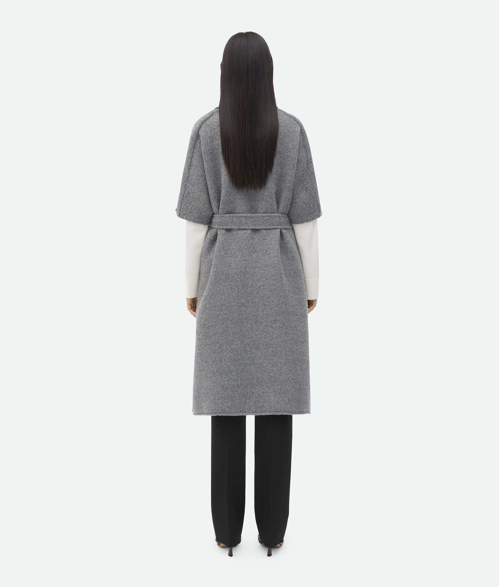 Bottega Veneta o1n1vont0325 Wool And Cashmere Sleeveless Coat in Grey Size M / US 6-8 / IT 42-44 - 3 Thumbnail