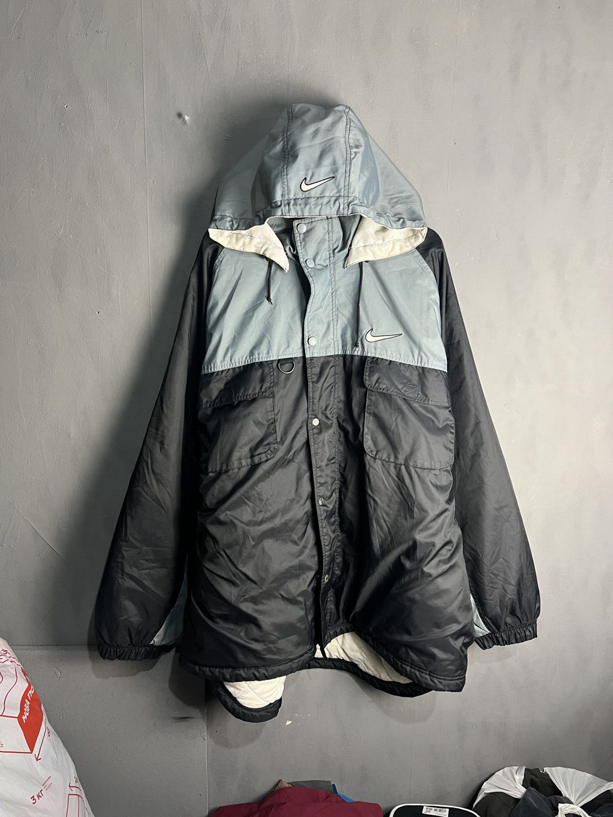 Nike Nike Vintage big swoosh logo Jacket Size US XL / EU 56 / 4 - 1 Thumbnail