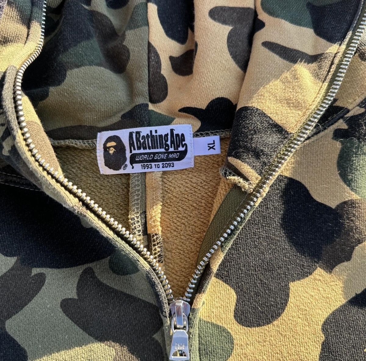 Bape A Bathing Ape Half Camo Full Zip Hoodie Size US XL / EU 56 / 4 - 3 Thumbnail