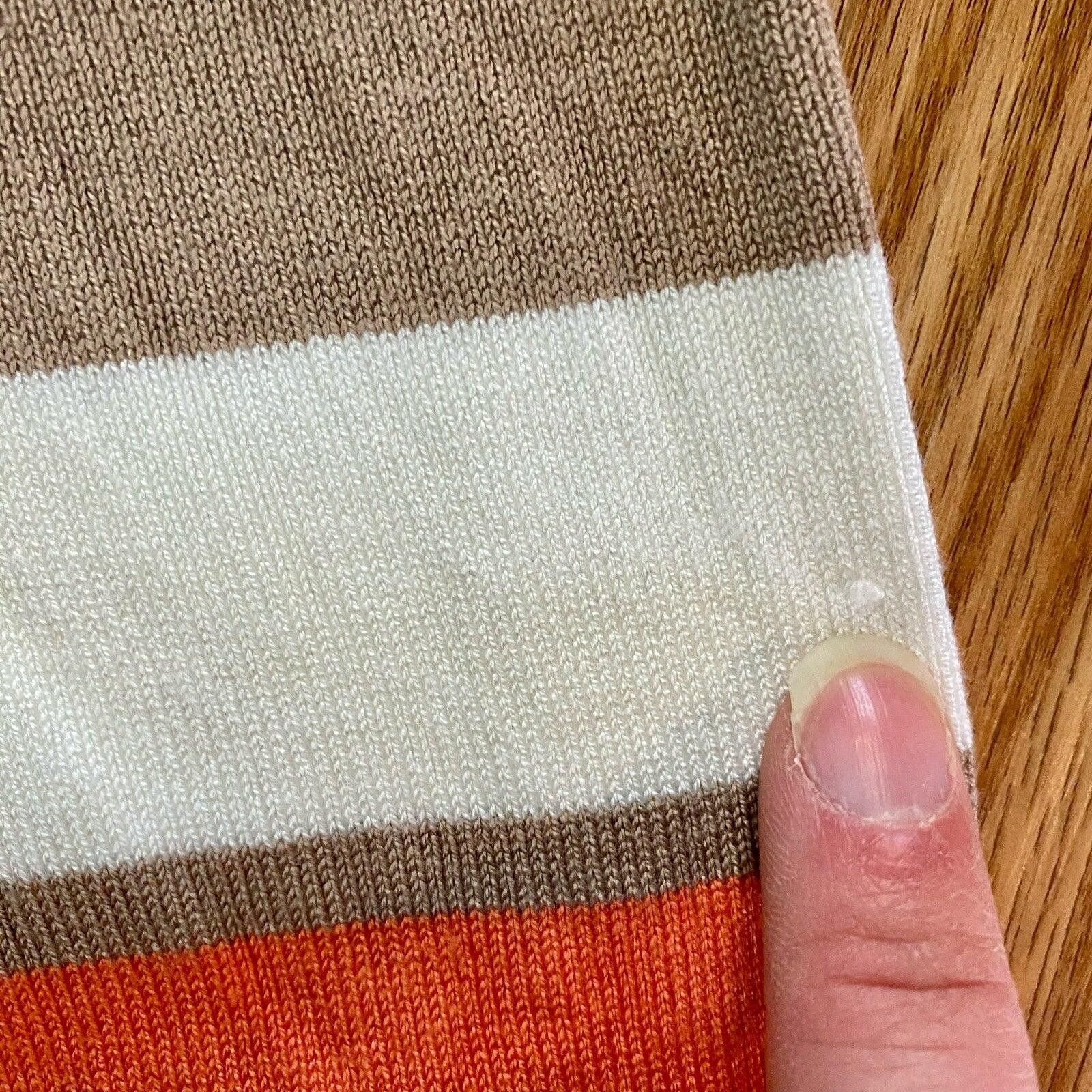 Other Cupio Tan White Striped Sweater Top Womens Medium Size M / US 6-8 / IT 42-44 - 6 Thumbnail