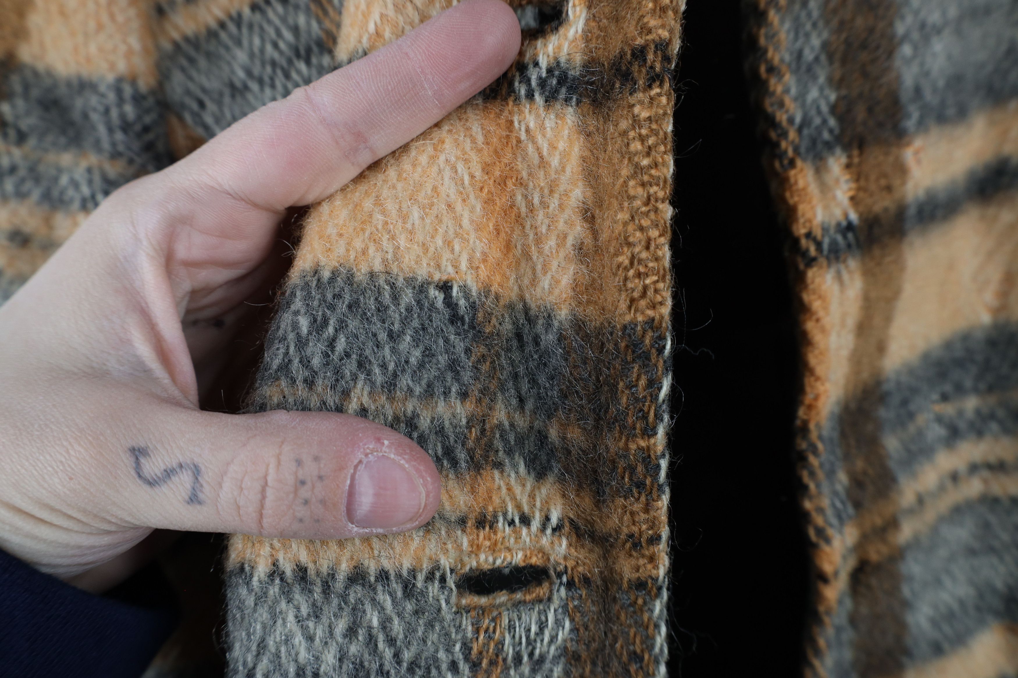 Vintage Vintage 60s Rockabilly Wool Collared Jacket Coat Plai USA Size M / US 6-8 / IT 42-44 - 6 Thumbnail