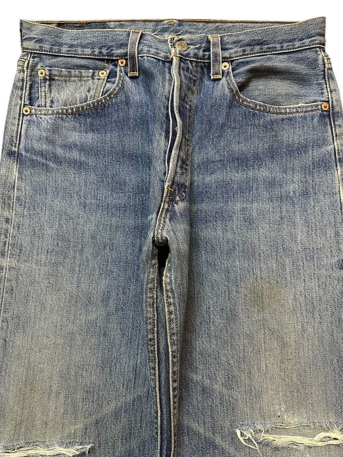 Levi's Vintage 90s Levis 501 Blue Faded Wash Distress Style Jeans Size US 31 - 3 Thumbnail