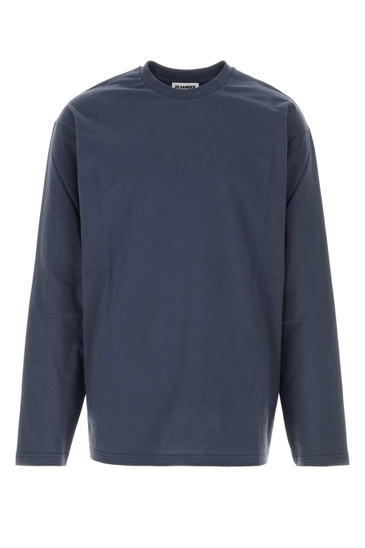 Jil Sander Navy Blue Cotton T-Shirt Size US XXL / EU 58 / 5 - 1 Thumbnail