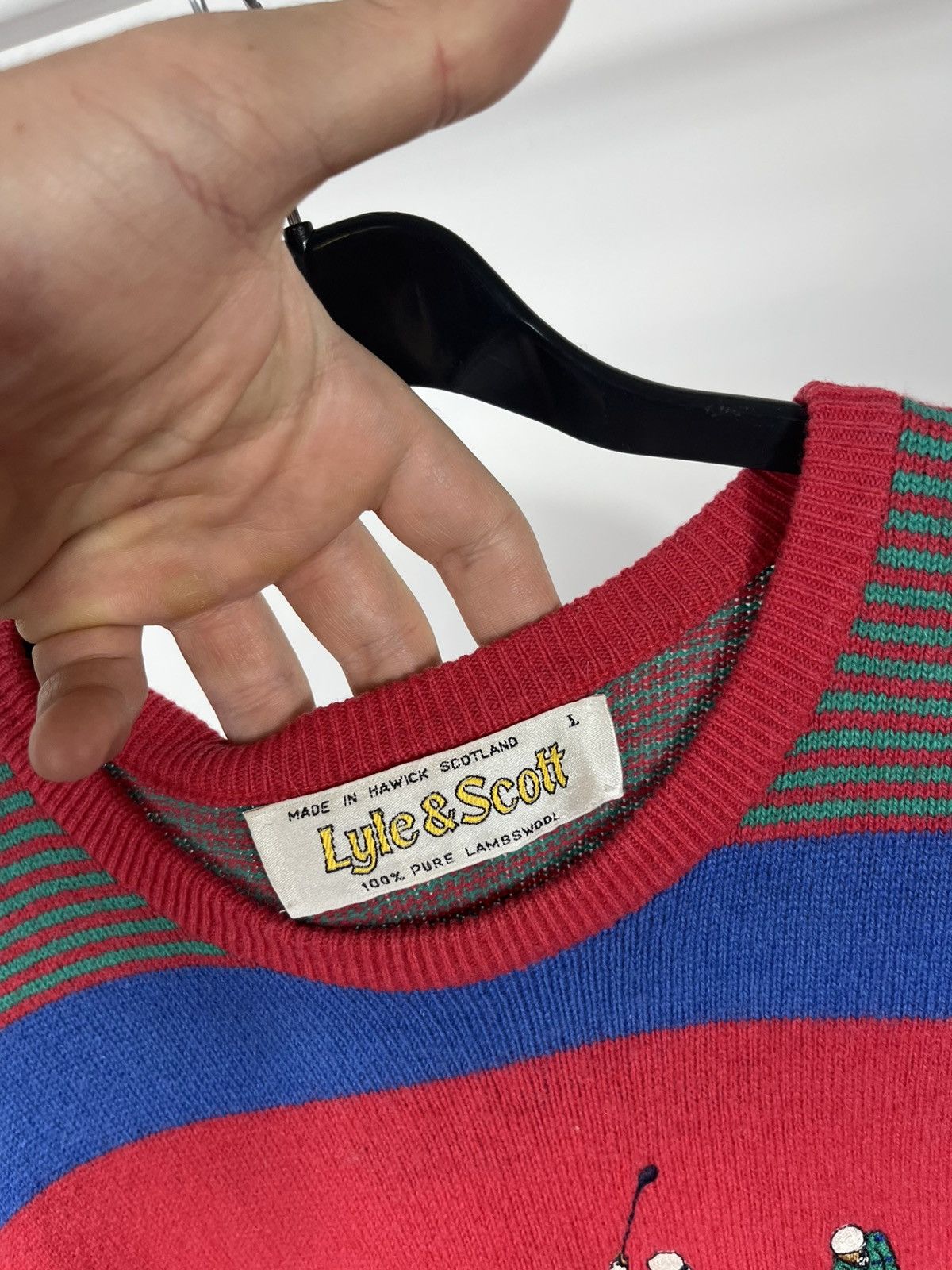 Lyle & Scott Vintage Lyle & Scott Golf Wool Sweater Made in Scotland Size US L / EU 52-54 / 3 - 4 Thumbnail