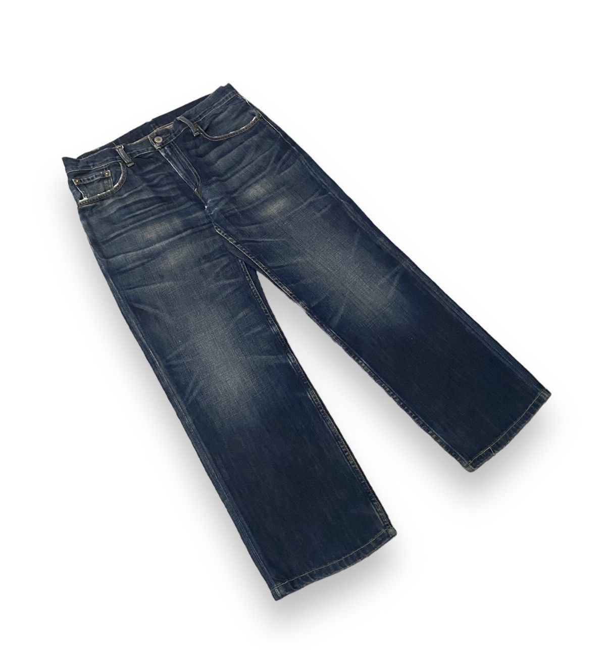 Japanese Brand × Levi's × Vintage Vintage Levis 502 Selvedge 4459 Button Distress Straight d' Size US 33 - 3 Thumbnail