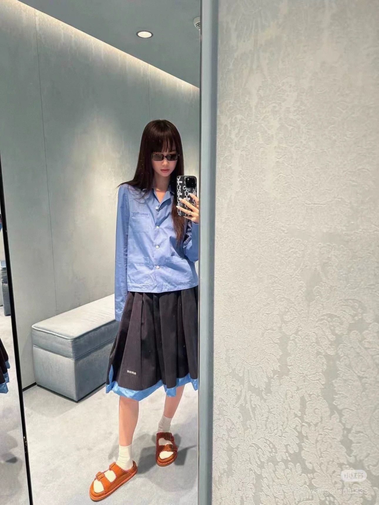 Miu Miu MIU MIU 24FW Runway Blue Colorblock Tutu Skirt 36 Size 25" / US 0 / IT 36 - 8 Thumbnail