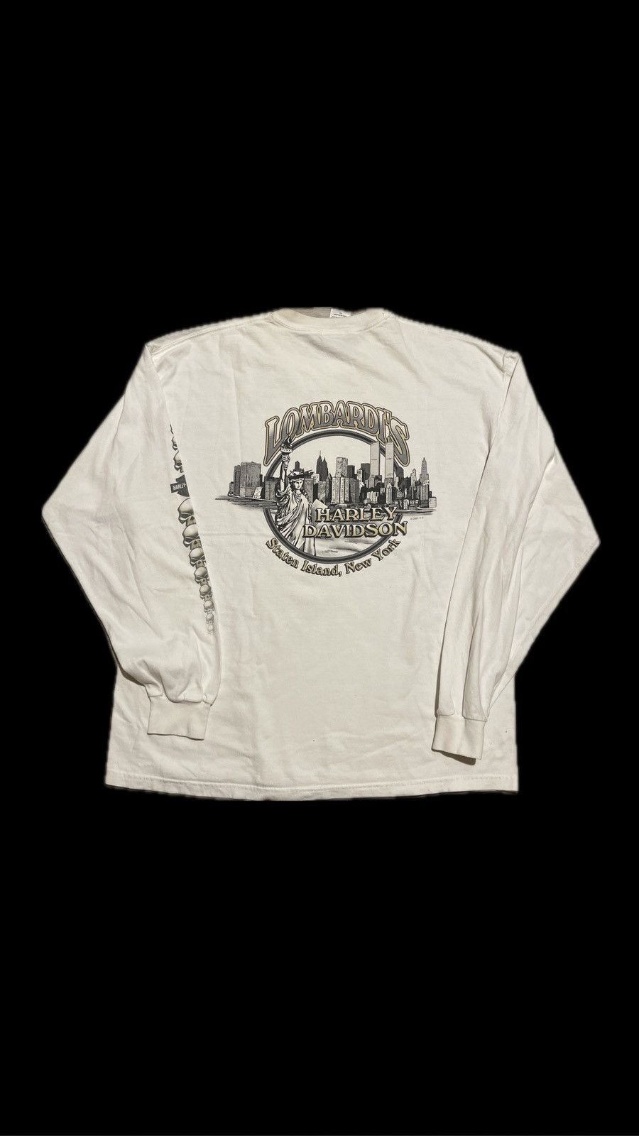 Harley Davidson × Vintage Vintage Harley Davidson Skull Flame Tshir Size XL / US 12-14 / IT 48-50 - 2 Thumbnail