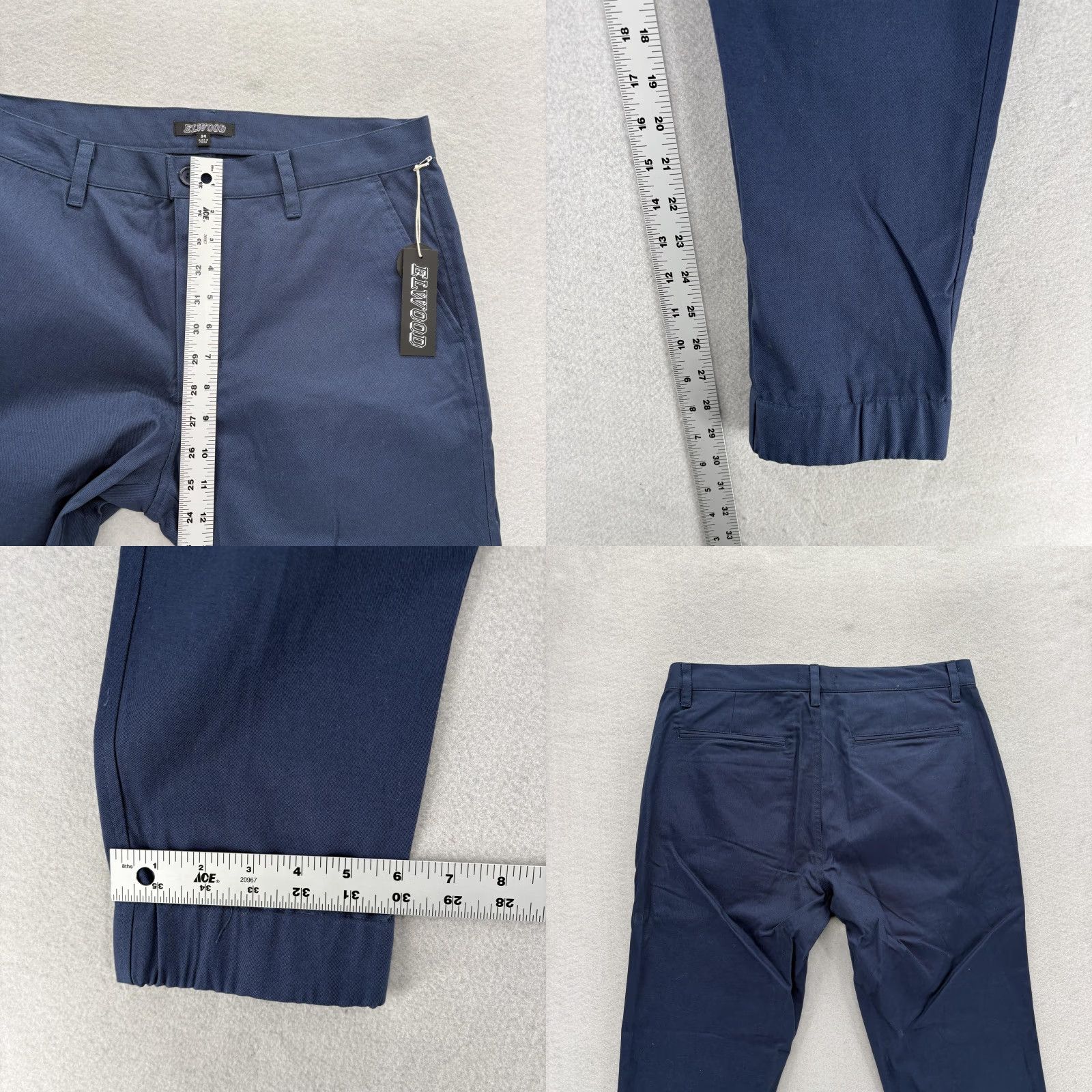 Elwood Elwood Chino Jogger Pants Mens 34 Dark Navy Slim Fit Cotton Casual NWT Revise Size US 34 / EU 50 - 8 Thumbnail