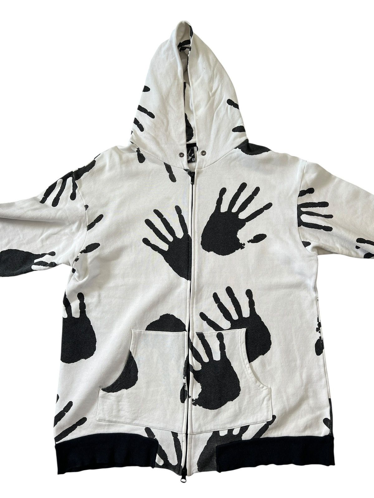 Japanese Brand 1990s Hex Antistyle Hand Print Zipper Hoodie Size US L / EU 52-54 / 3 - 6 Thumbnail