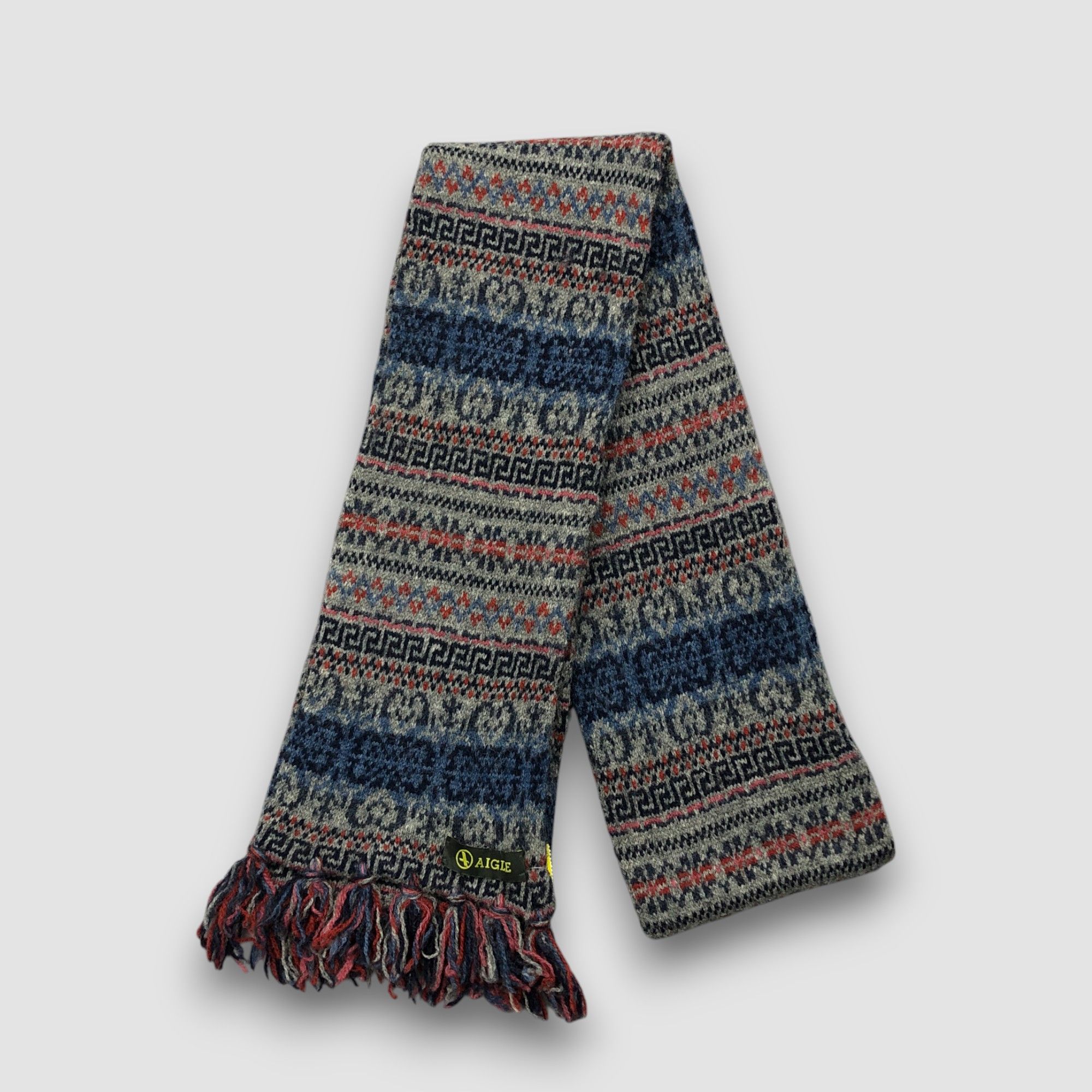 Aigle Vintage Aigle Scarf Ribbed knot Fringe Wool Scarves Size ONE SIZE - 3 Thumbnail