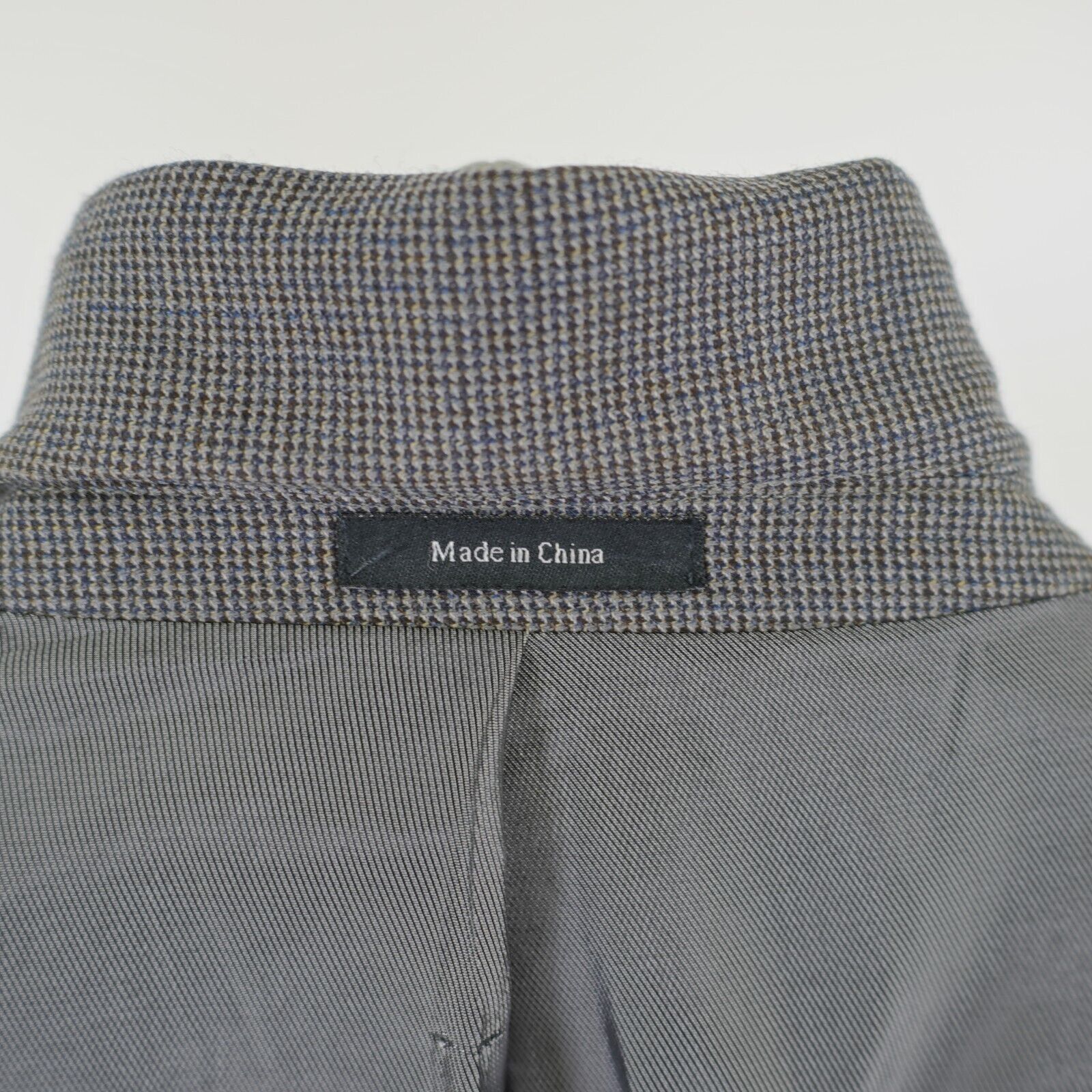Pronto Uomo Pronto Uomo Platinum Black Gray Blue Check Tweed Wool Sport Size 52R - 11 Thumbnail
