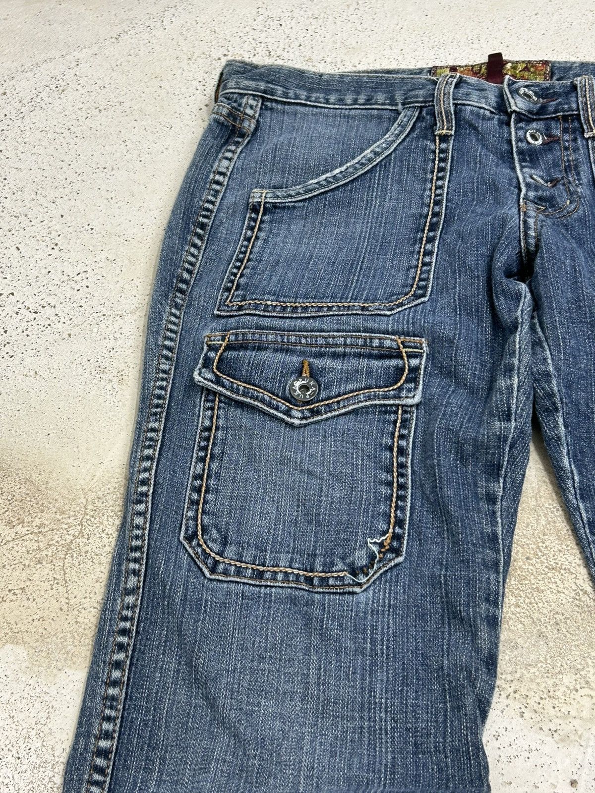 GOSTAR DE FUGA Vintage Puka Flare Carpenter Jean Double Pocket Utility Styl Size US 32 / EU 48 - 5 Thumbnail