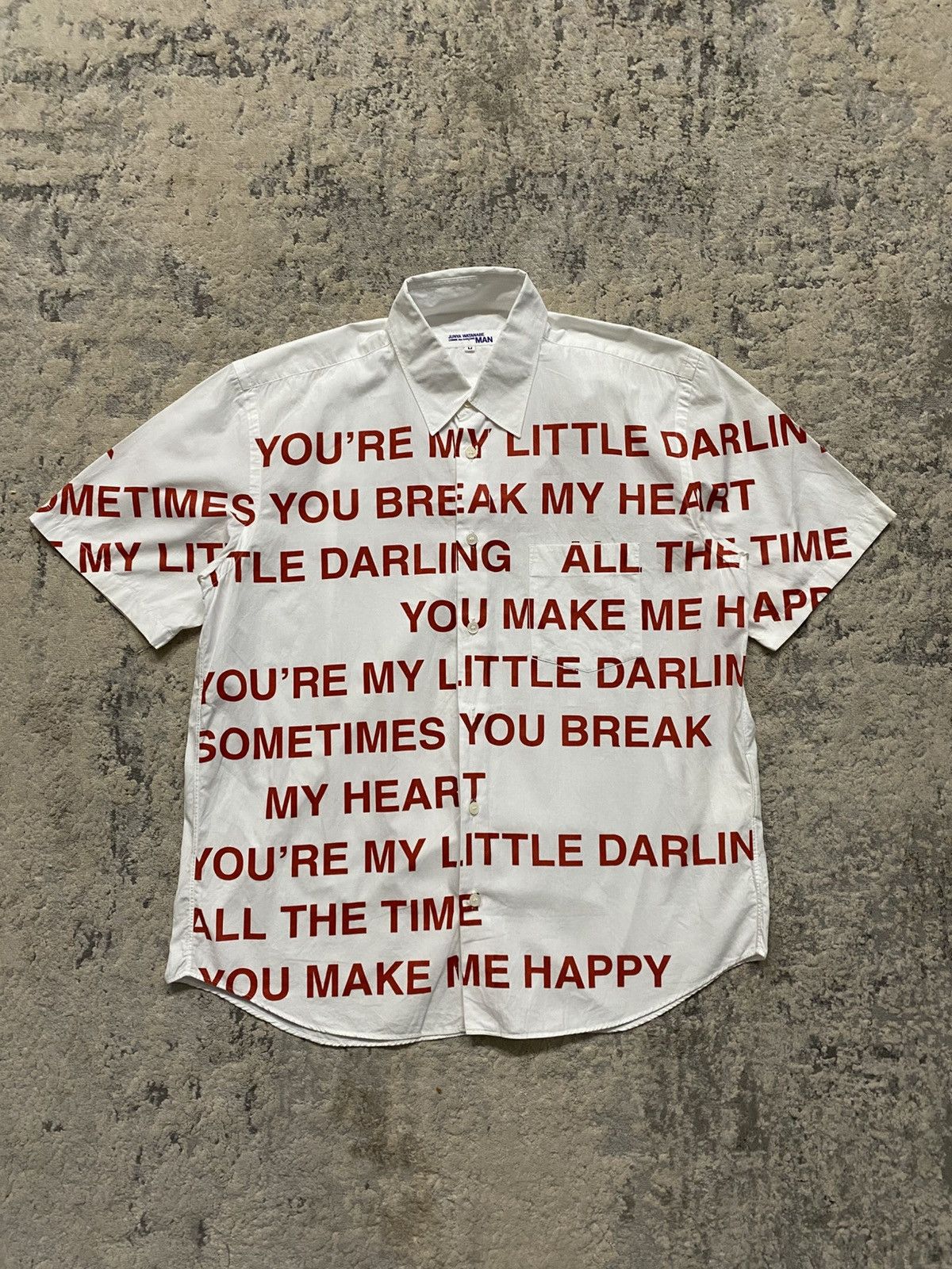 Comme des Garcons × Junya Watanabe SS02 Poem Shirt "My Little Darling" White and Red Size US M / EU 48-50 / 2 - 1 Thumbnail