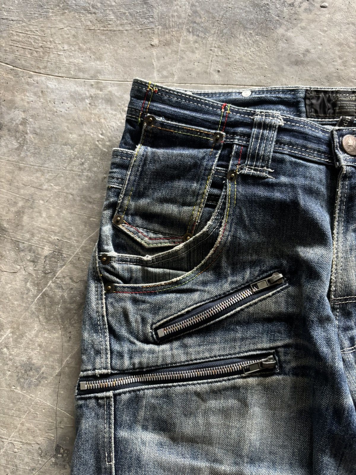 PPFM DOUBLE WAIST BREATHMINT DISTRESSED JAPANESE MULTIZIPPER PUNK Size US 31 - 8 Thumbnail