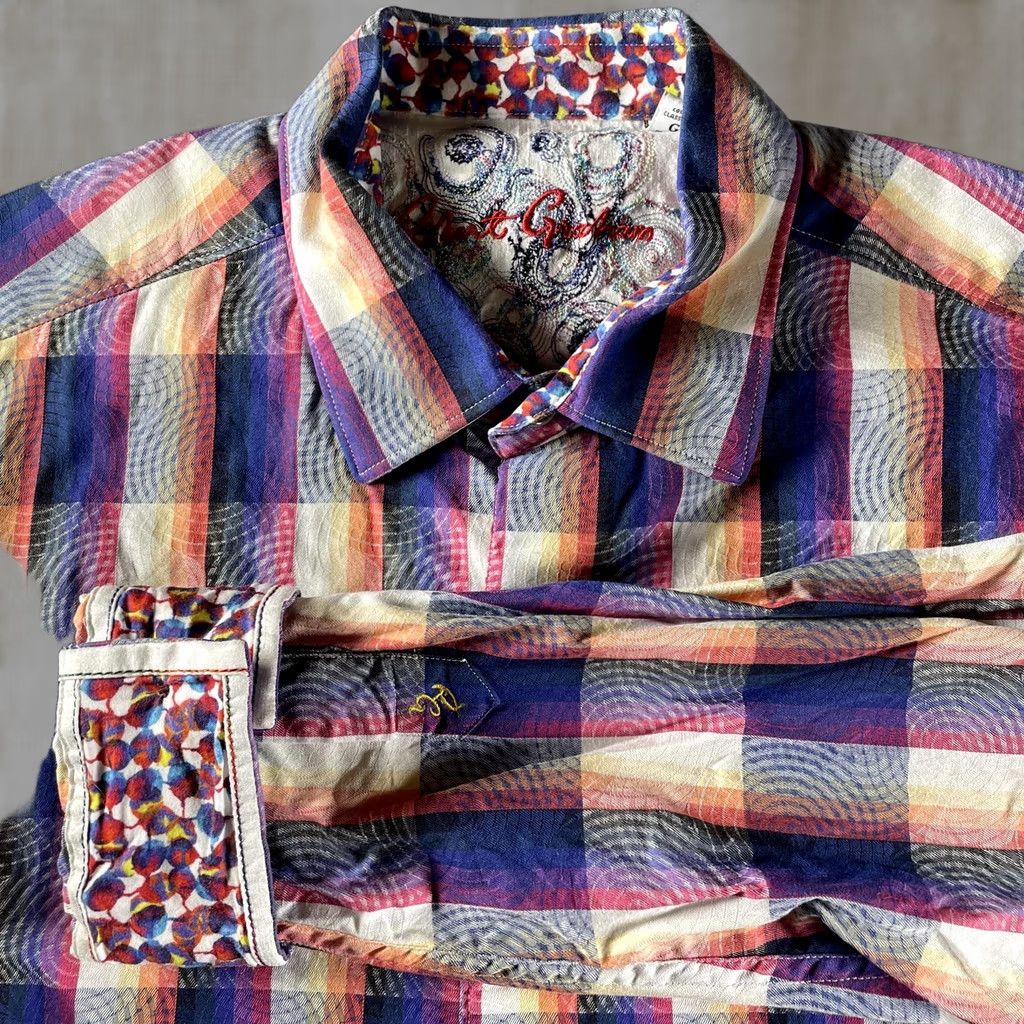 Robert Graham Robert Graham Shirt Mens Large Multicolor Plaid Classic Fit Long Sleeve Cotton Shirt Size US L / EU 52-54 / 3 - 1 Thumbnail