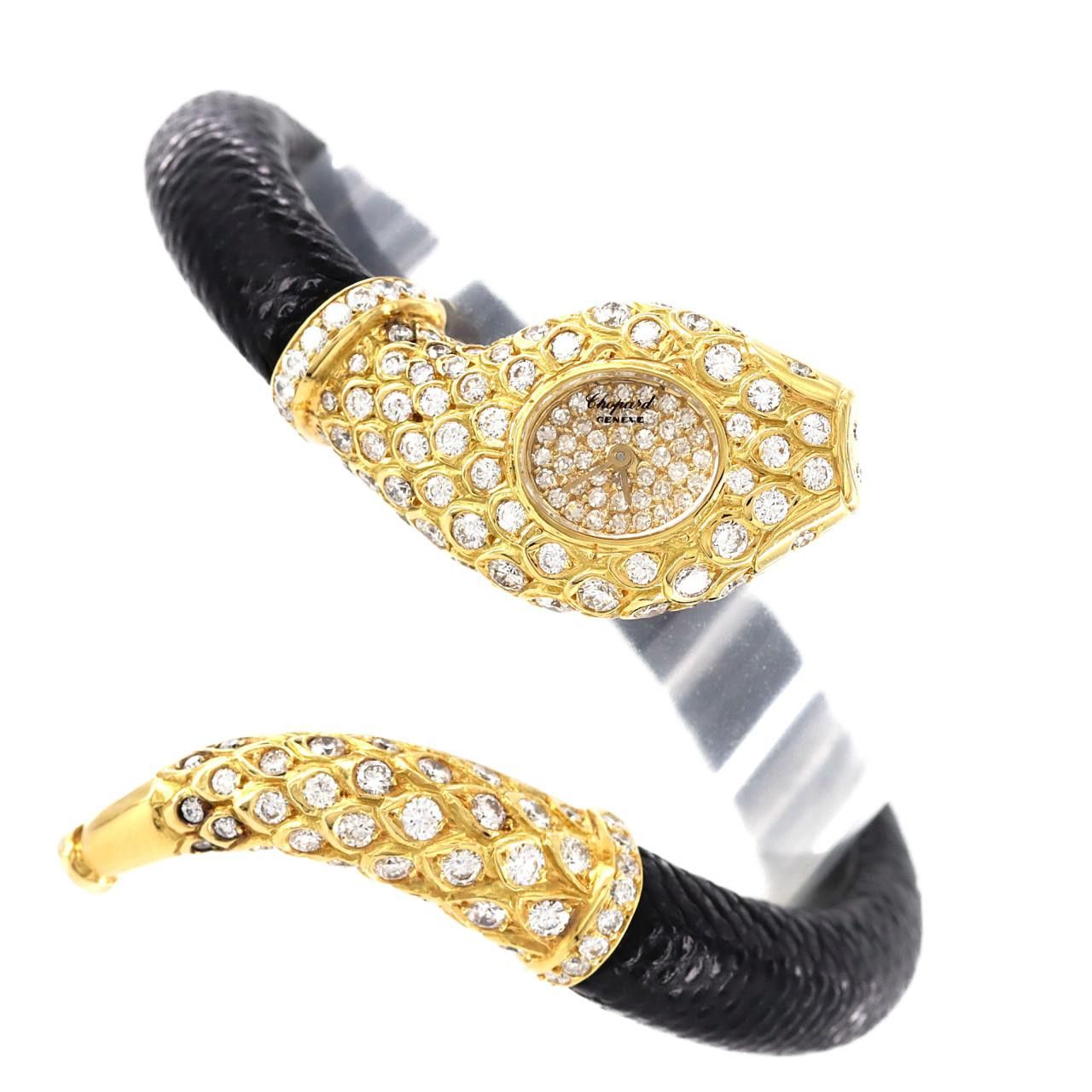 Chopard Chopard Snake YG Quartz Calfskin Quartz 104849-0001 DUTY FREE for USA