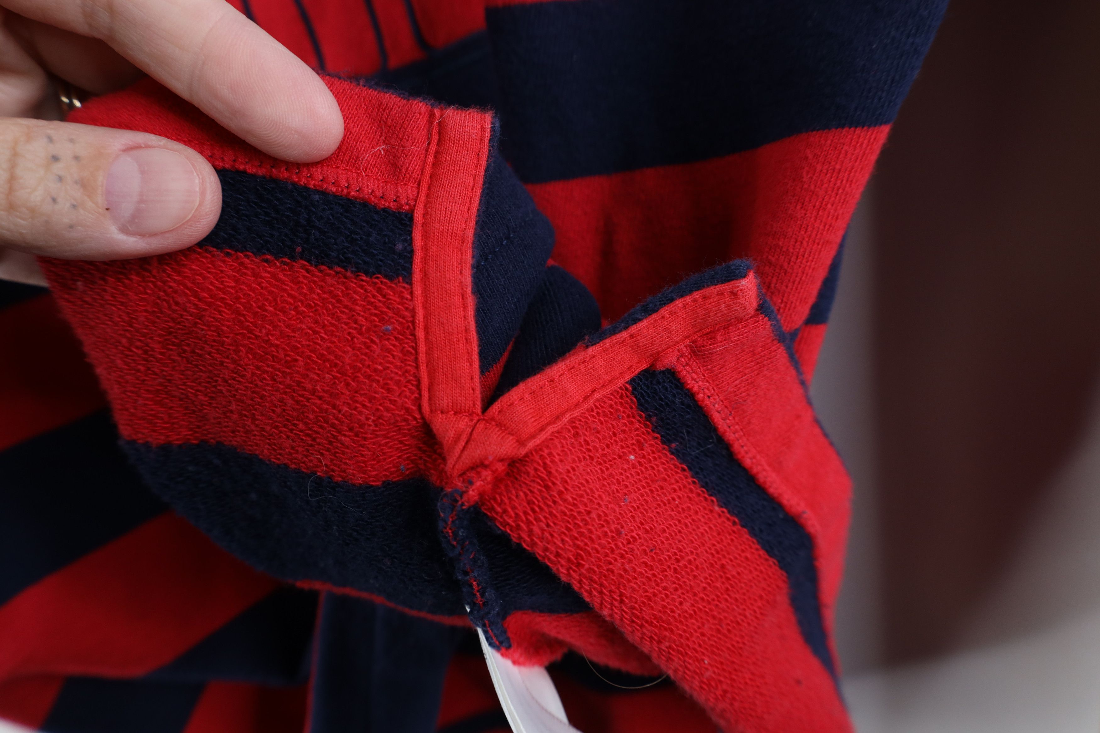 Ralph Lauren Vintage 90s Ralph Lauren Spell Out Striped Sweatshirt Red Size M / US 6-8 / IT 42-44 - 9 Thumbnail