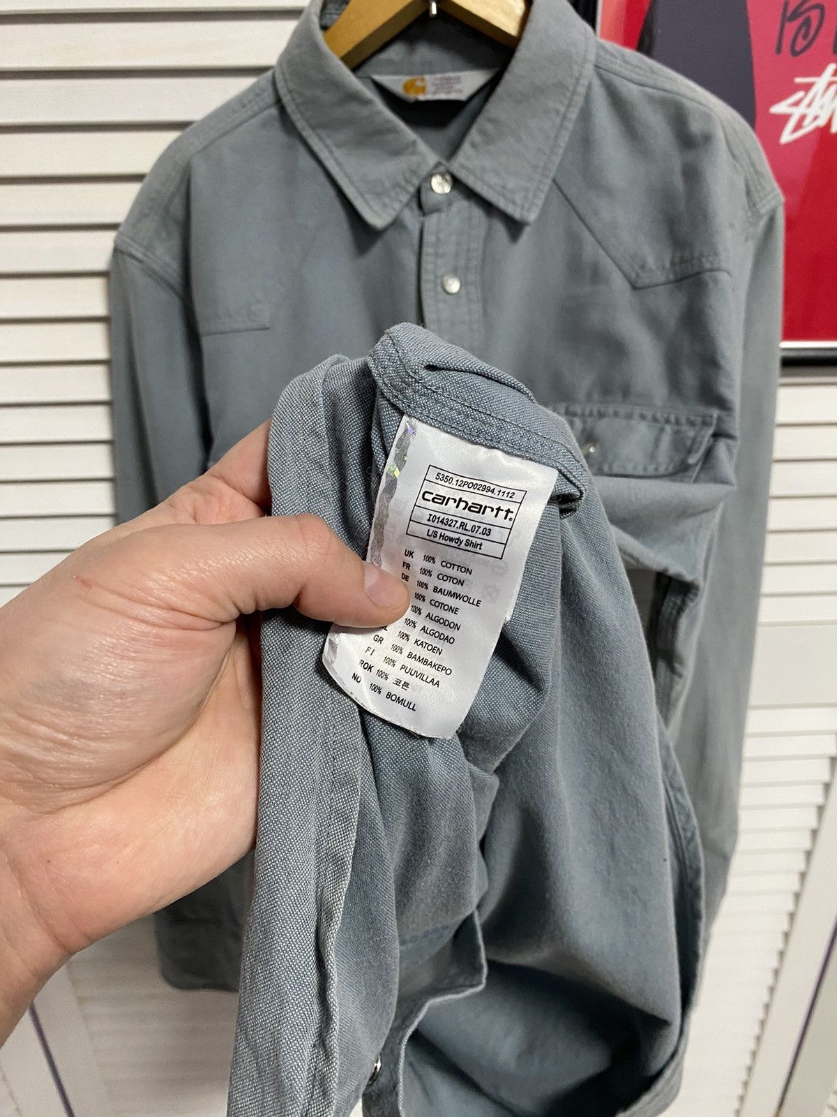 Carhartt × Vintage Vintage Shirt Tee Button Up Carhartt Overshirt Leather Logo Size US M / EU 48-50 / 2 - 9 Thumbnail