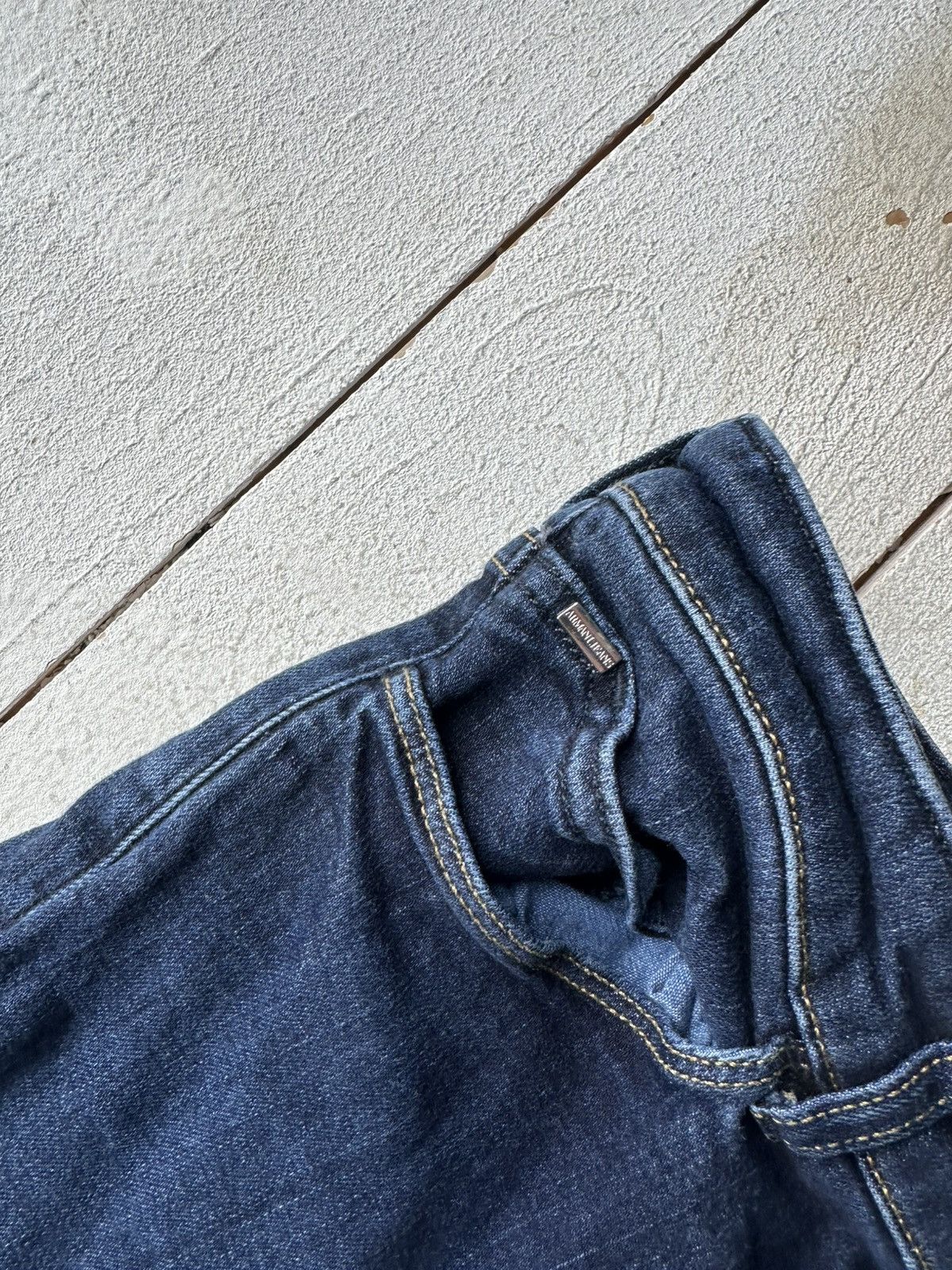 Armani 🚨Y2K WOMEN ARMANI JEANS WITH LOGO AVANT GARDE DENIM PANTS Size 29" - 3 Thumbnail