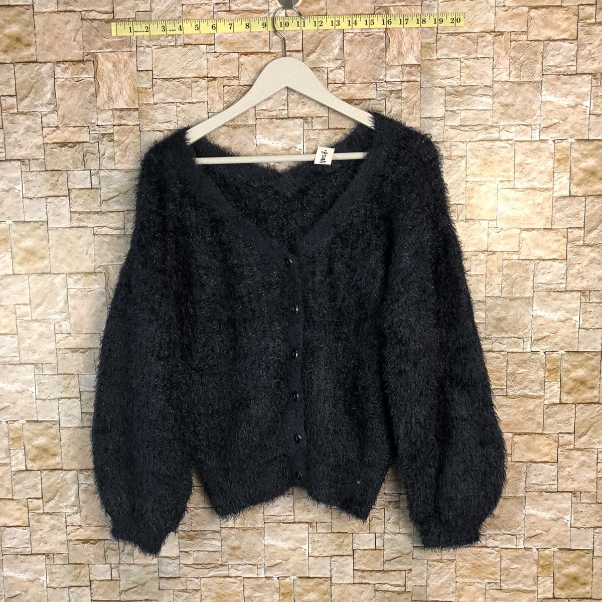 Homespun Knitwear Japan fur mohair shaggy Dark Blue Cardigan Knitwear #241 Size US L / EU 52-54 / 3 - 1 Thumbnail