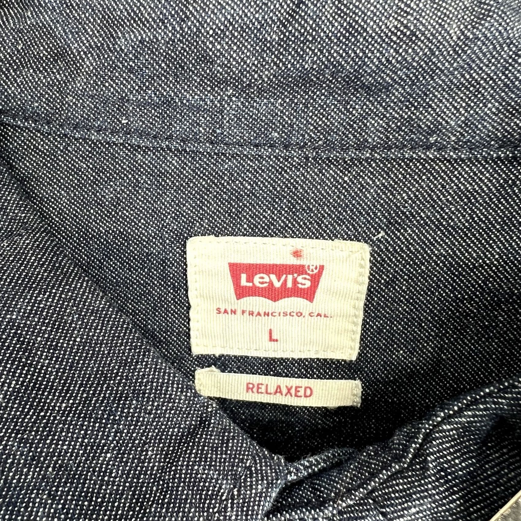 Levi's Levi's Made & Crafted New Standard Shirt Dark Wash Denim Relaxed Fit Long Sleeve Button-Up Size L Blue Mens Fashion Western Travel Winter Size US L / EU 52-54 / 3 - 2 Thumbnail