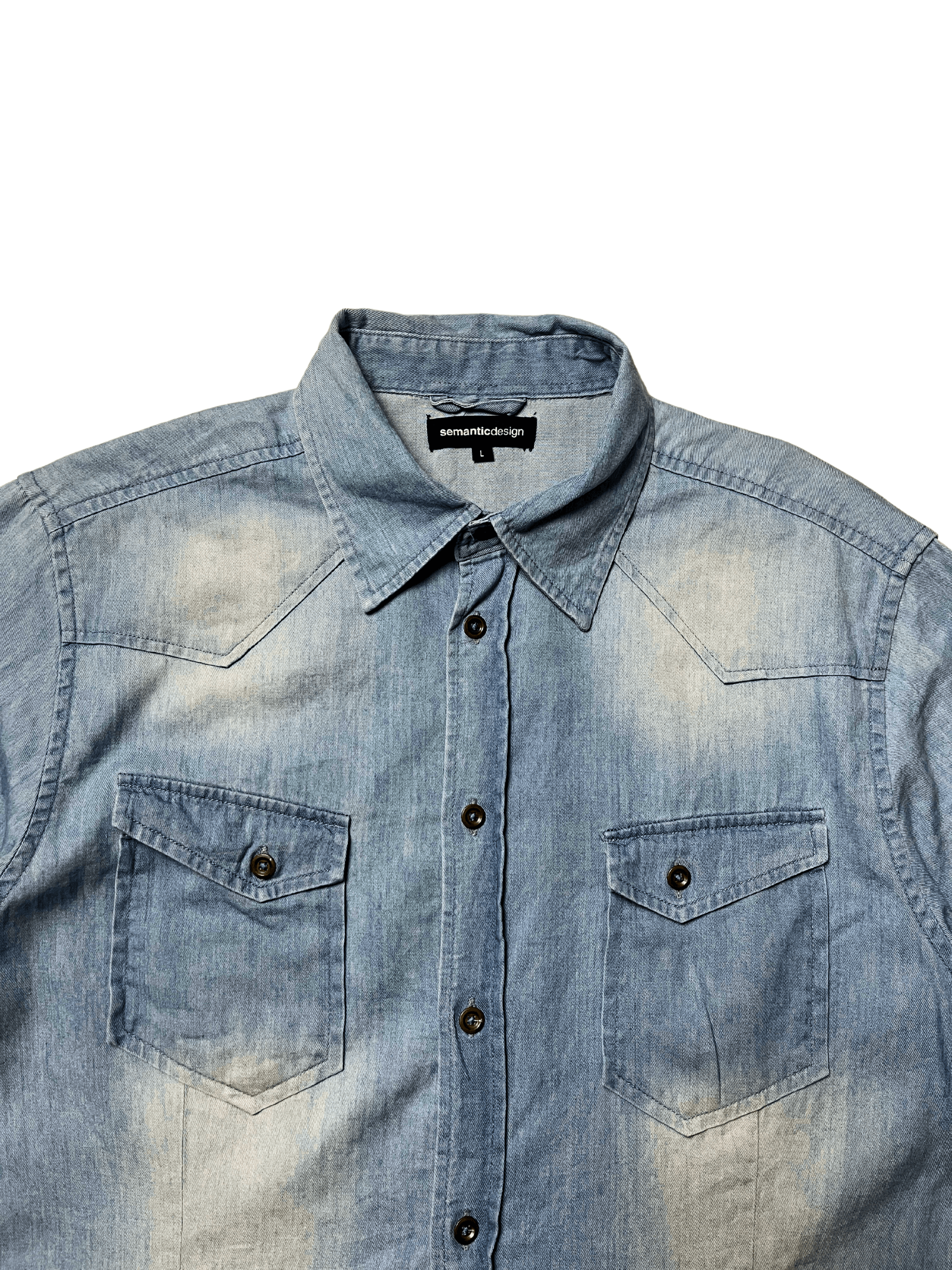 semanticdesign Semantic Design Fading Denim Westen Shirt Size US L / EU 52-54 / 3 - 2 Thumbnail