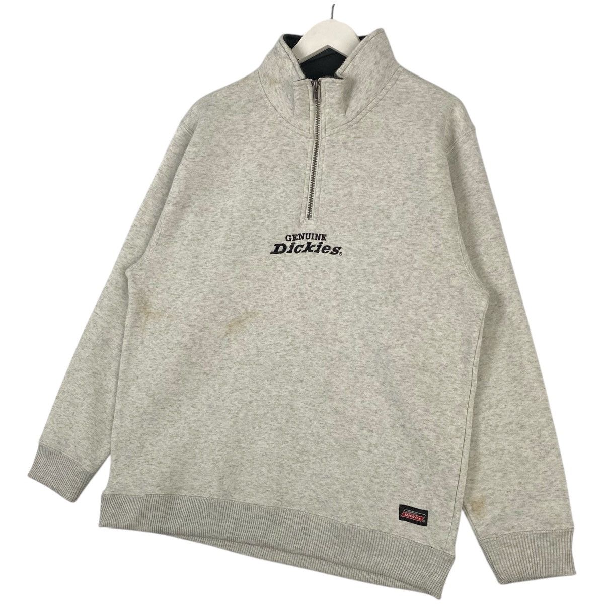 Vintage Vintage Dickies Quater Zip Sweatshirt Grey Pullover Jumper M Size US M / EU 48-50 / 2 - 2 Thumbnail