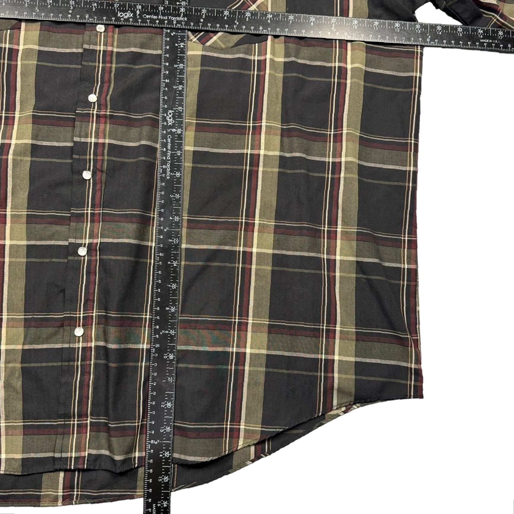 Vintage VINTAGE Plains Pearl Snap Western Shirt Mens 3XLB Cowboy Plaid Rodeo Rockabilly Utility Shirt Big & Tall Black 90s Western Mens Size US XXL / EU 58 / 5 - 6 Thumbnail