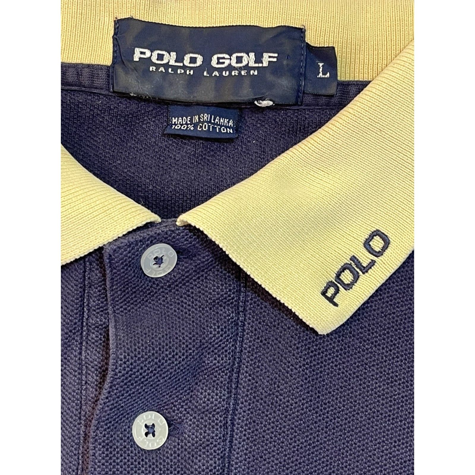 Ralph Lauren VINTAGE Ralph Lauren Polo Golf Collared Shirt Spell Out Logo Blue L Men 90s Sports Size US L / EU 52-54 / 3 - 3 Thumbnail