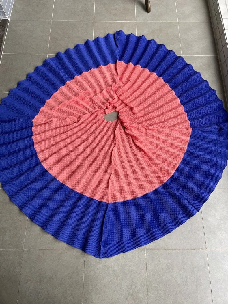 Issey Miyake Issey Miyake size:2 Orange and blue color-blocked spring d Size M / US 6-8 / IT 42-44 - 2 Thumbnail