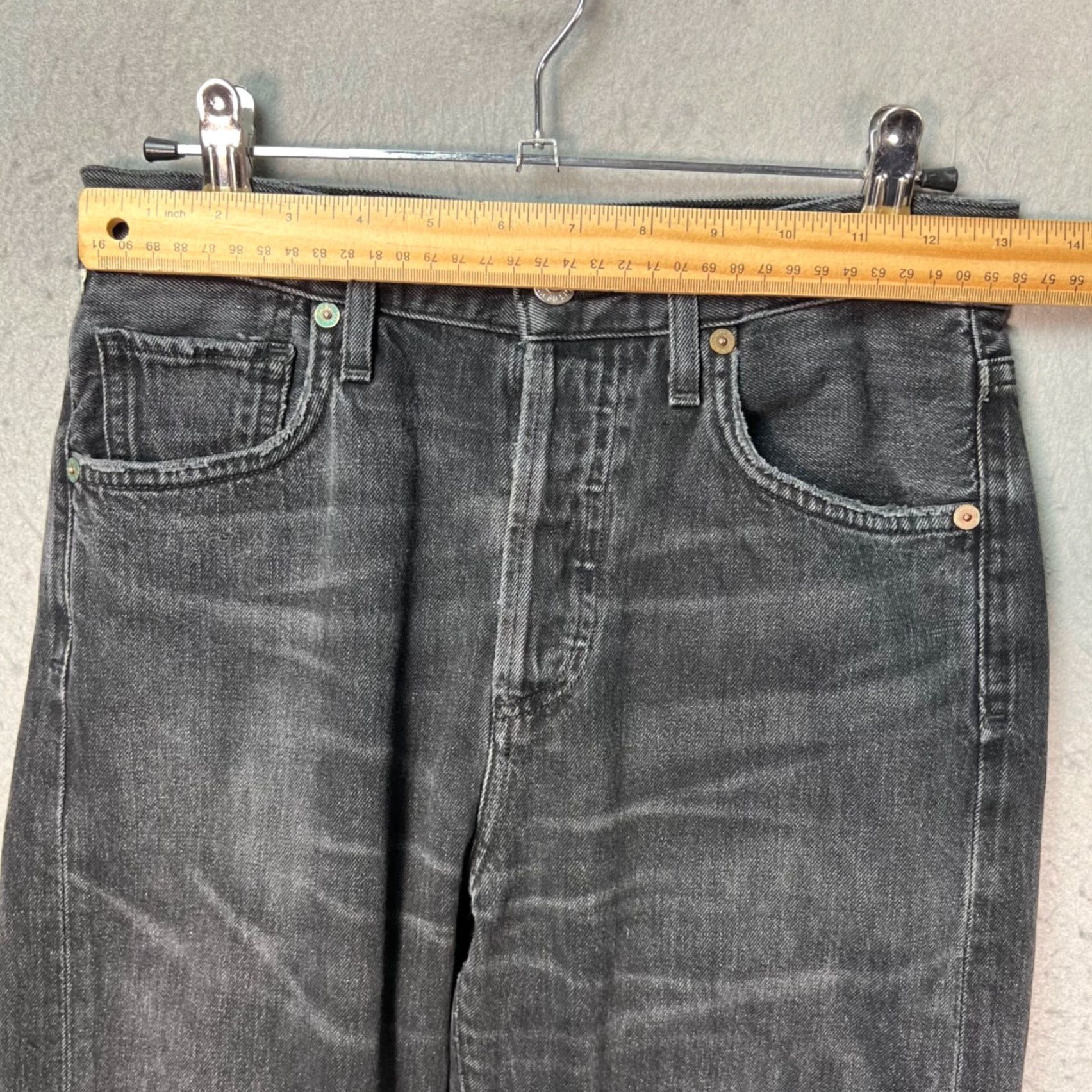 Citizens Of Humanity Citizens of Humanity Premium Vintage Liya High Rise Cropped Jeans 23 Black Denim 5-Pocket Womens Jeans Size 40" / US 18 - 7 Thumbnail