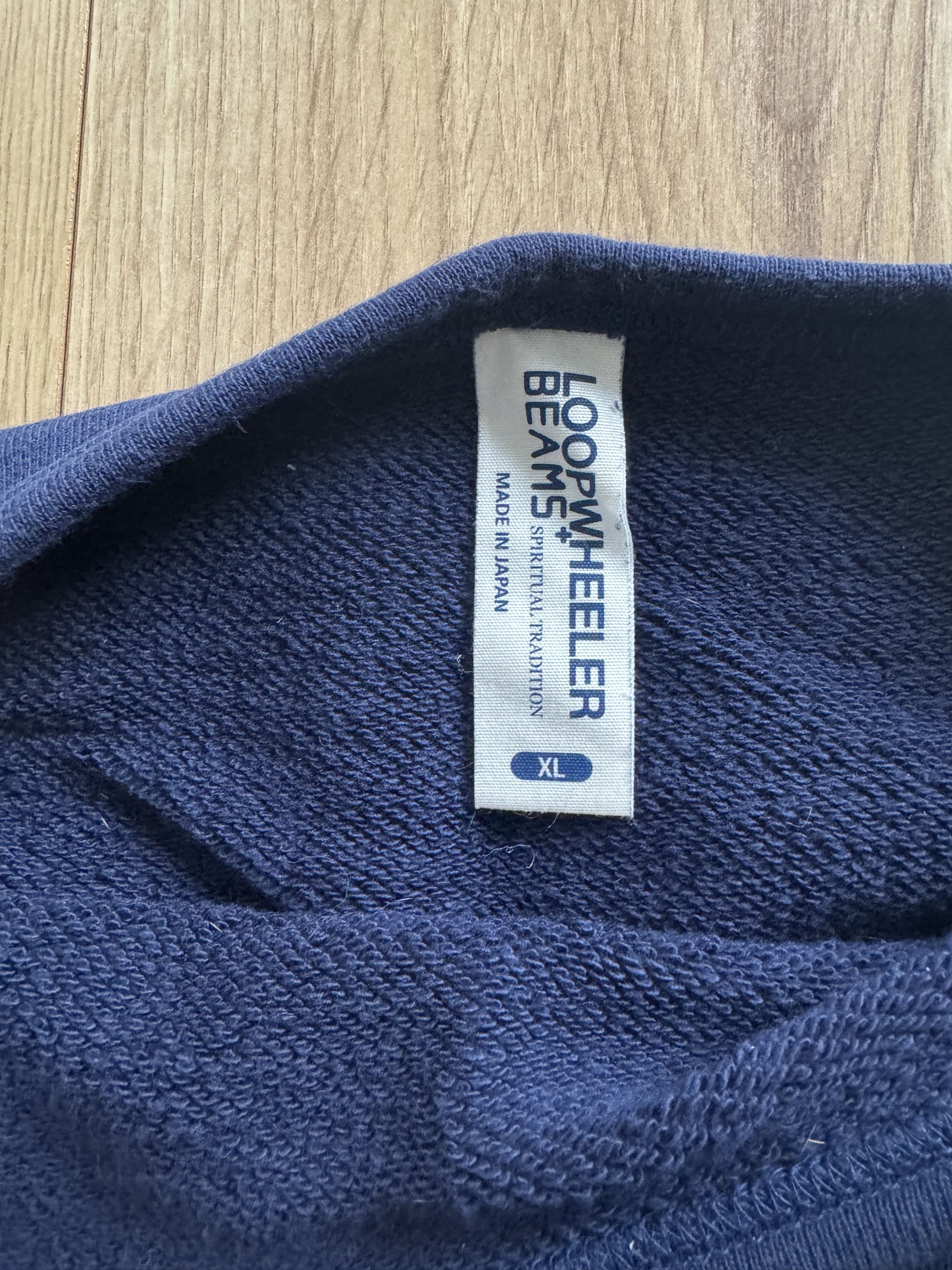 Loopwheeler x Beams Japan navy blue sweatshirt size XL