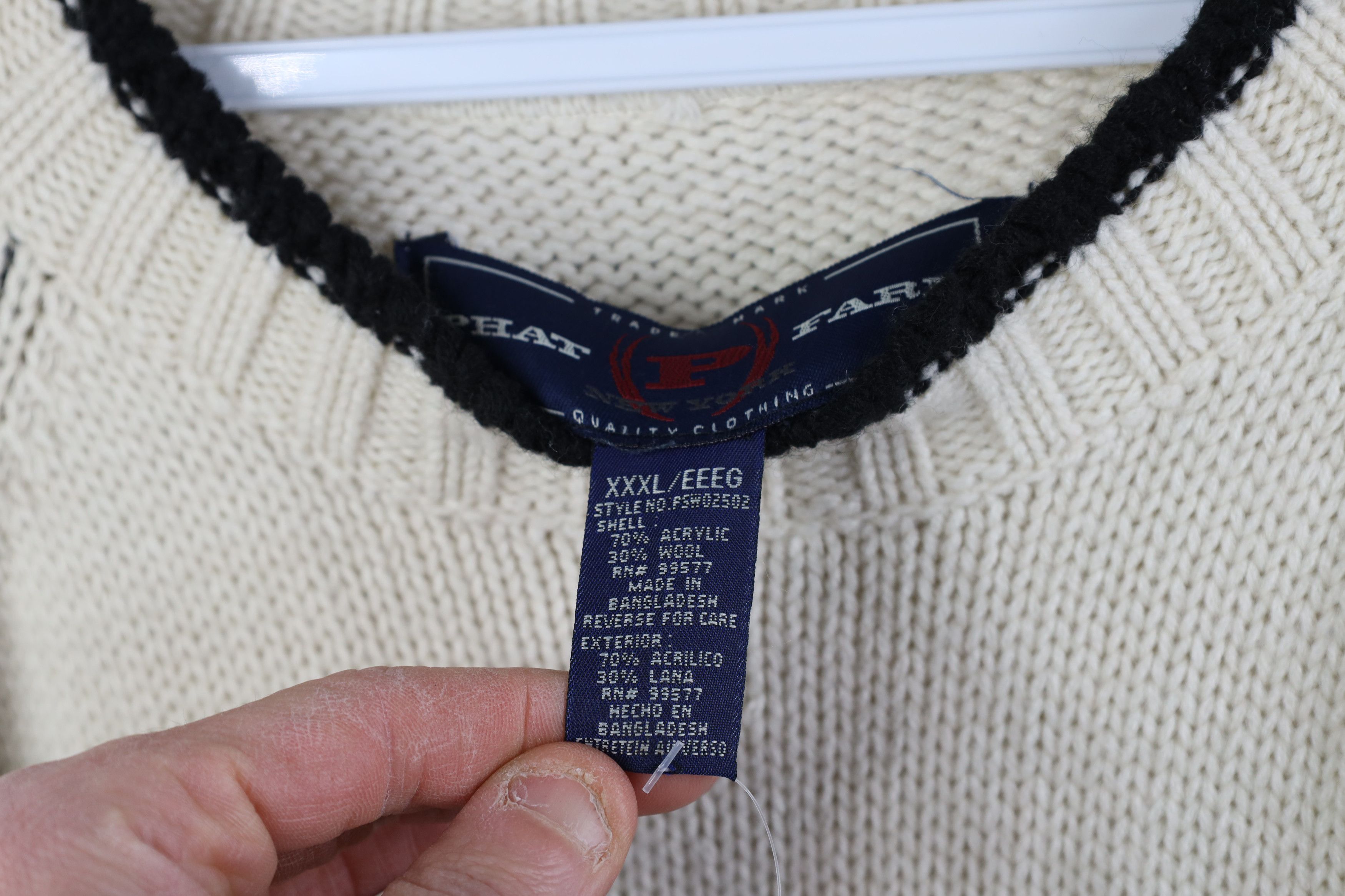 Phat Farm Deadstock Vintage 90s Y2K Phat Farm Wool Blend Knit Sweater Size US XXL / EU 58 / 5 - 6 Thumbnail