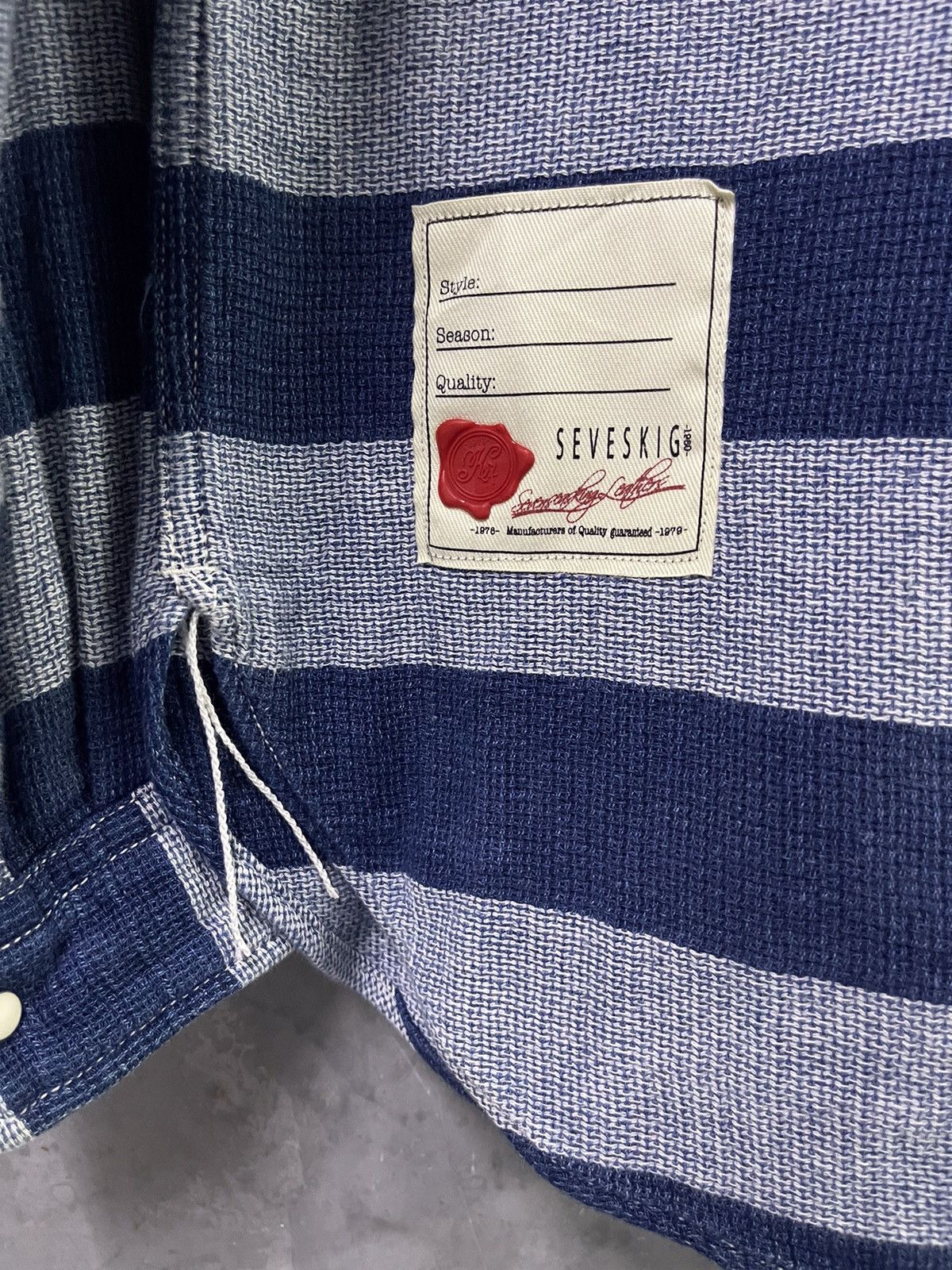 Seveskig Indigo Button Up Snap Button Shirt