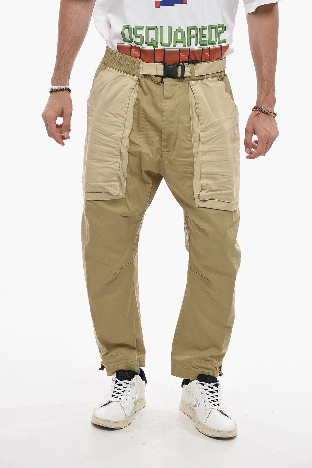 Dsquared2 Two-Tone Pully Trousers with Buckle Size US 33 - 1 Thumbnail