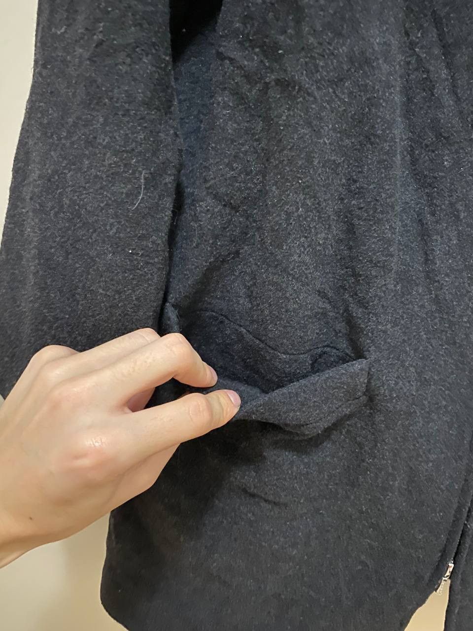 Designer × agnes b. Agnes B. Black Laine Wool Overcoat Size S / US 4 / IT 40 - 6 Thumbnail