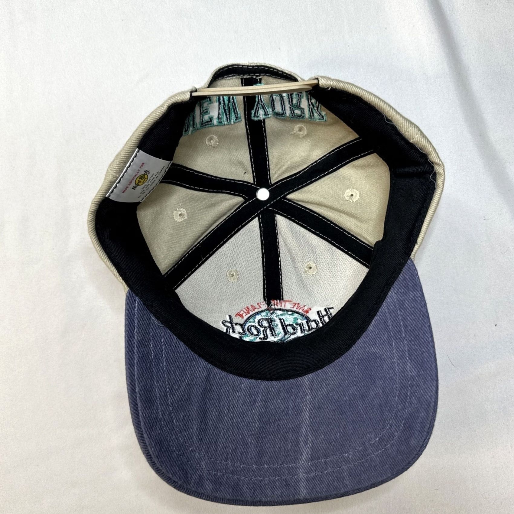 Hard Rock Cafe VINTAGE Hard Rock Cafe Save The Planet Snapback Hat NY 90s EUC Unisex Adults Brown Blue Cotton Adjustable Breathable Snapback Mens Womens Size ONE SIZE - 7 Thumbnail